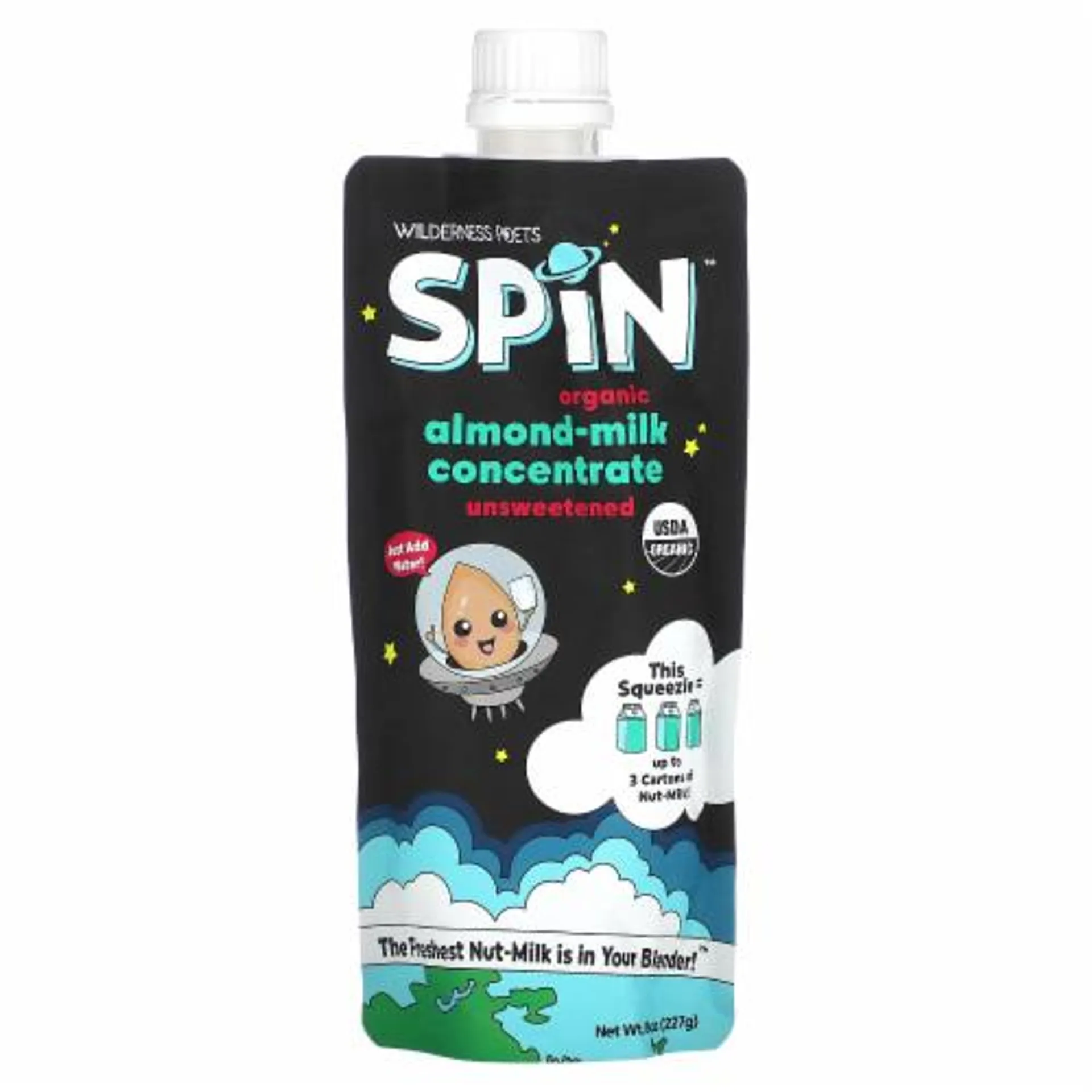 Wilderness Poets SPiN, Organic Almond Milk Concentrate (Unsweetened) - 14 Servings - Make