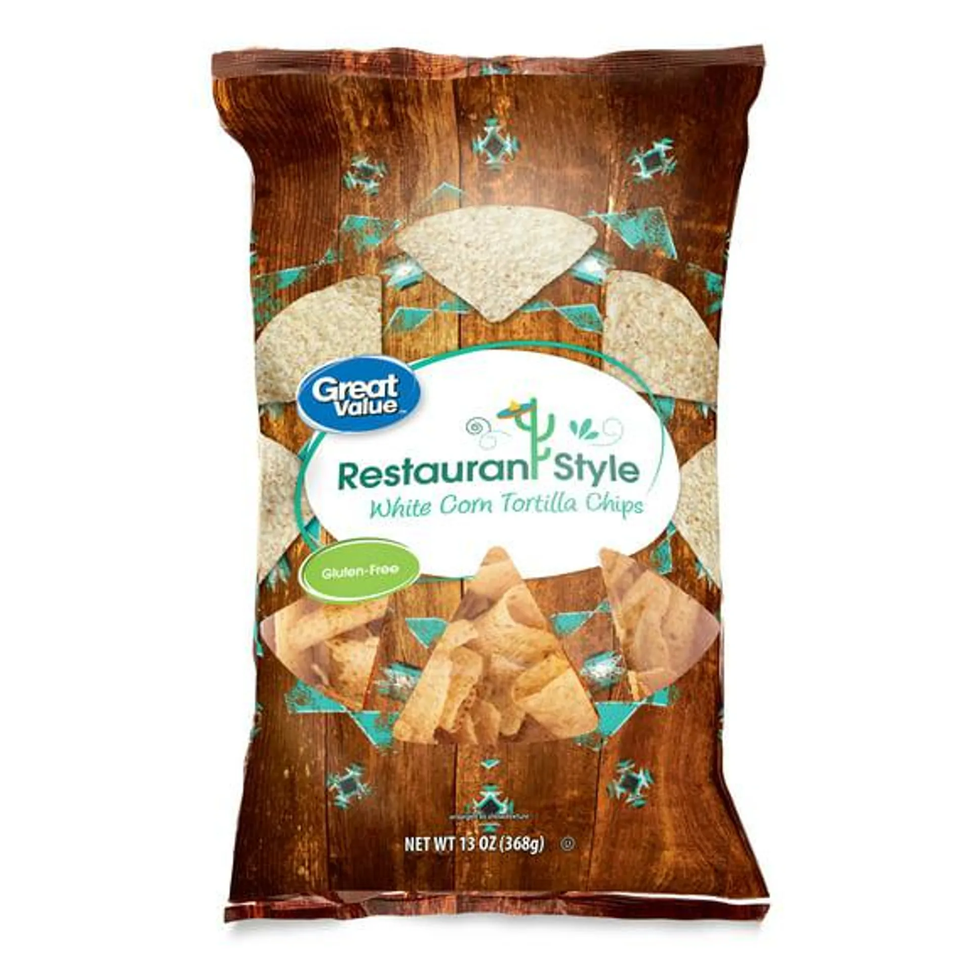 Great Value Restaurant Style White Corn Tortilla Chips, 13 oz