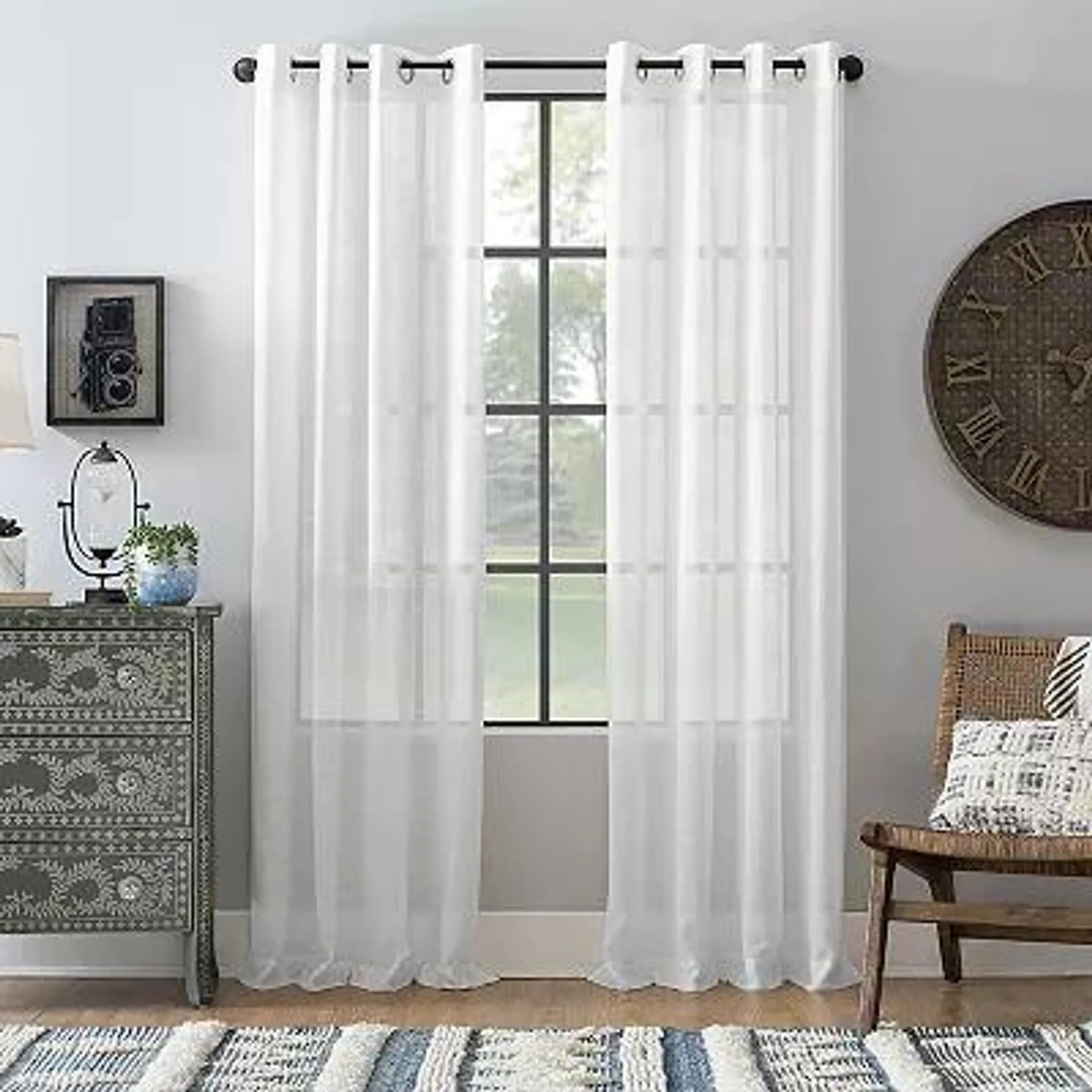 Archaeo Slub Textured Linen Blend Grommet Curtain Panel