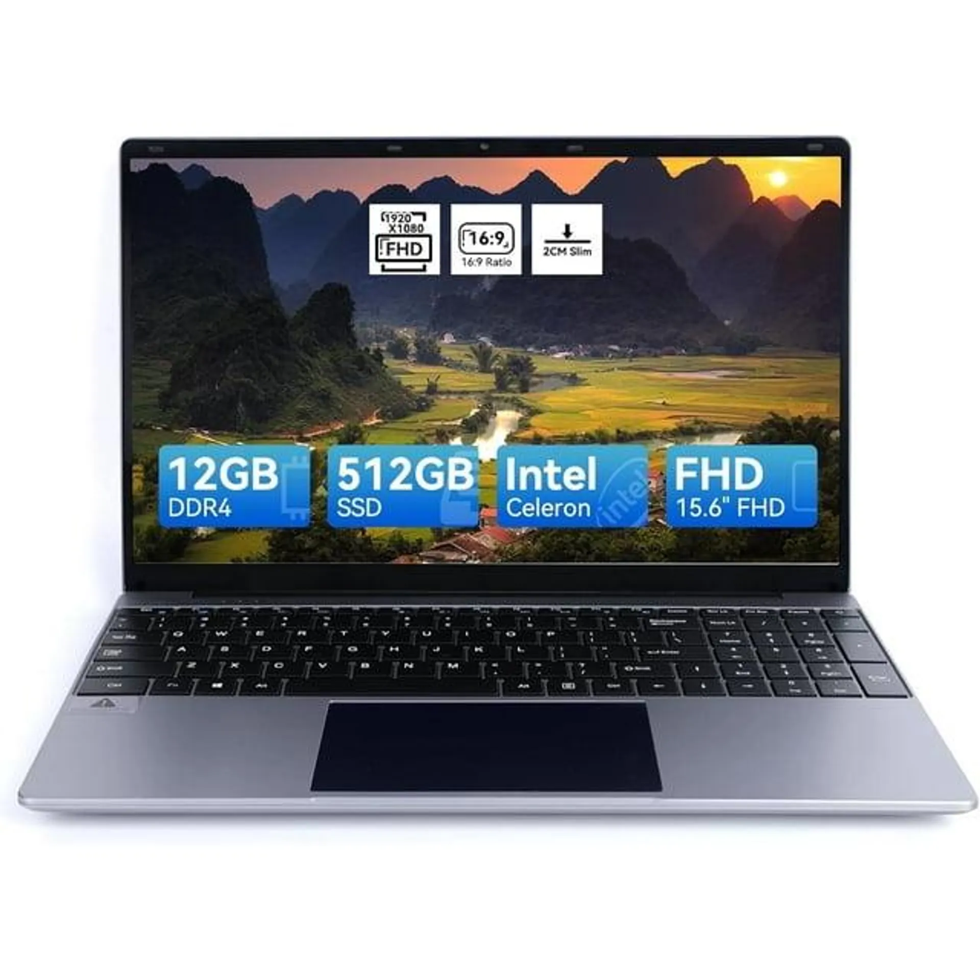 15.6''Laptop 16GB DDR4 512GB SSD, Quad-Core Intel Celeron N5095 Processors, 1080P IPS FHD Display Laptop Computer, Numeric Keypad USB 3.0, Bluetooth 4.2, 2.4/5G WiFi