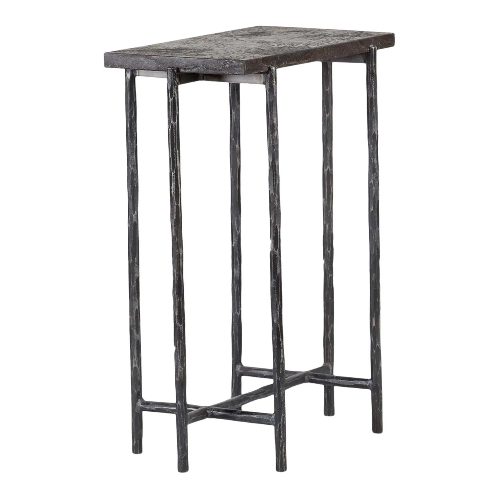 Grey Smoke Slate Side Table 16"