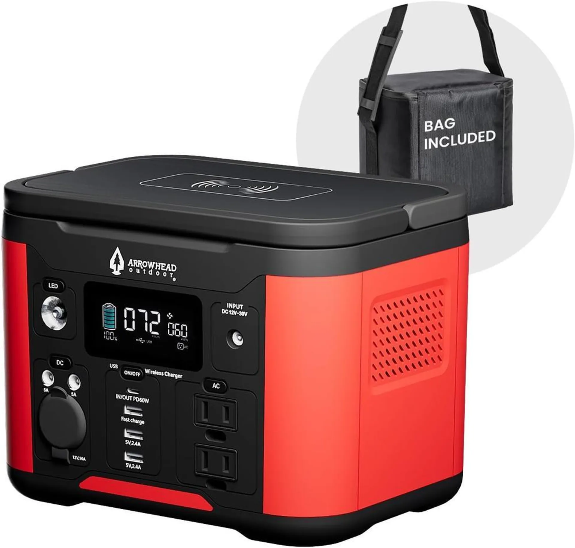 Arrowhead Outdoor™ 296W Red Portable Power Station