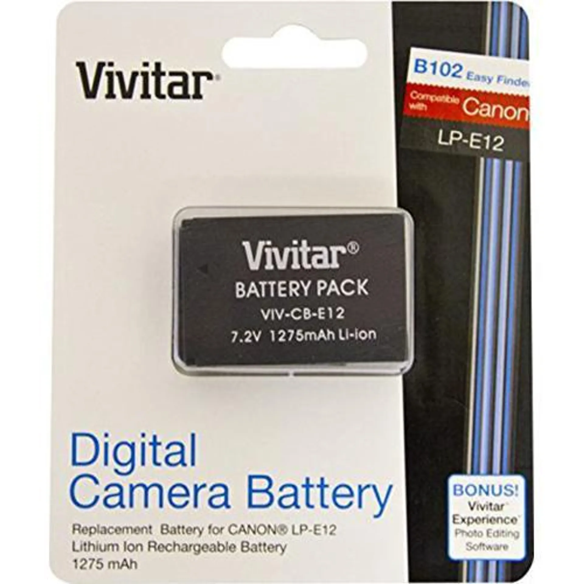 Vivitar Replacement Lithium-Ion Battery for LP-E12, EOS M & EOS Rebel SL1 (CB-E12)