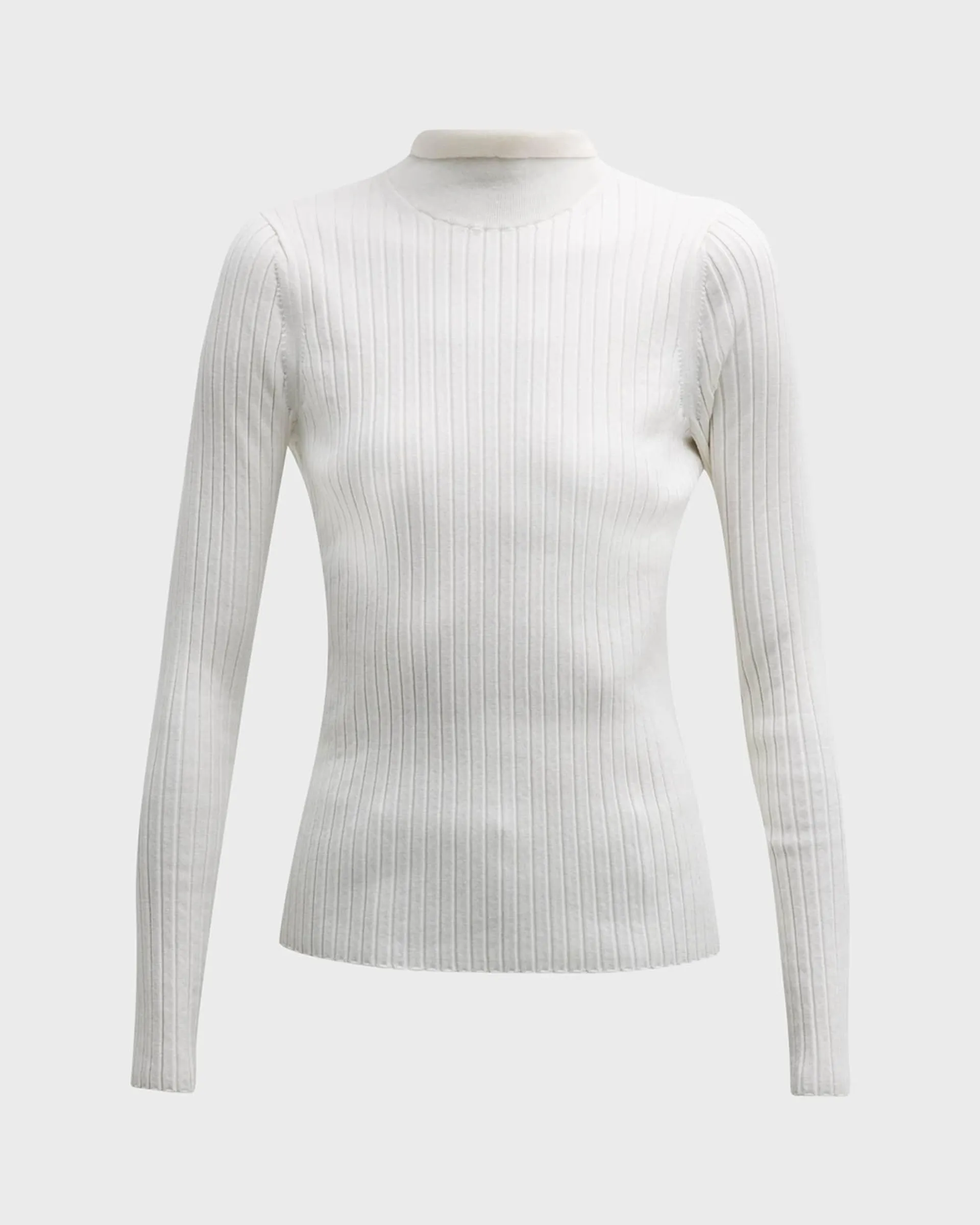 Ribbed Stand-Collar Sweater