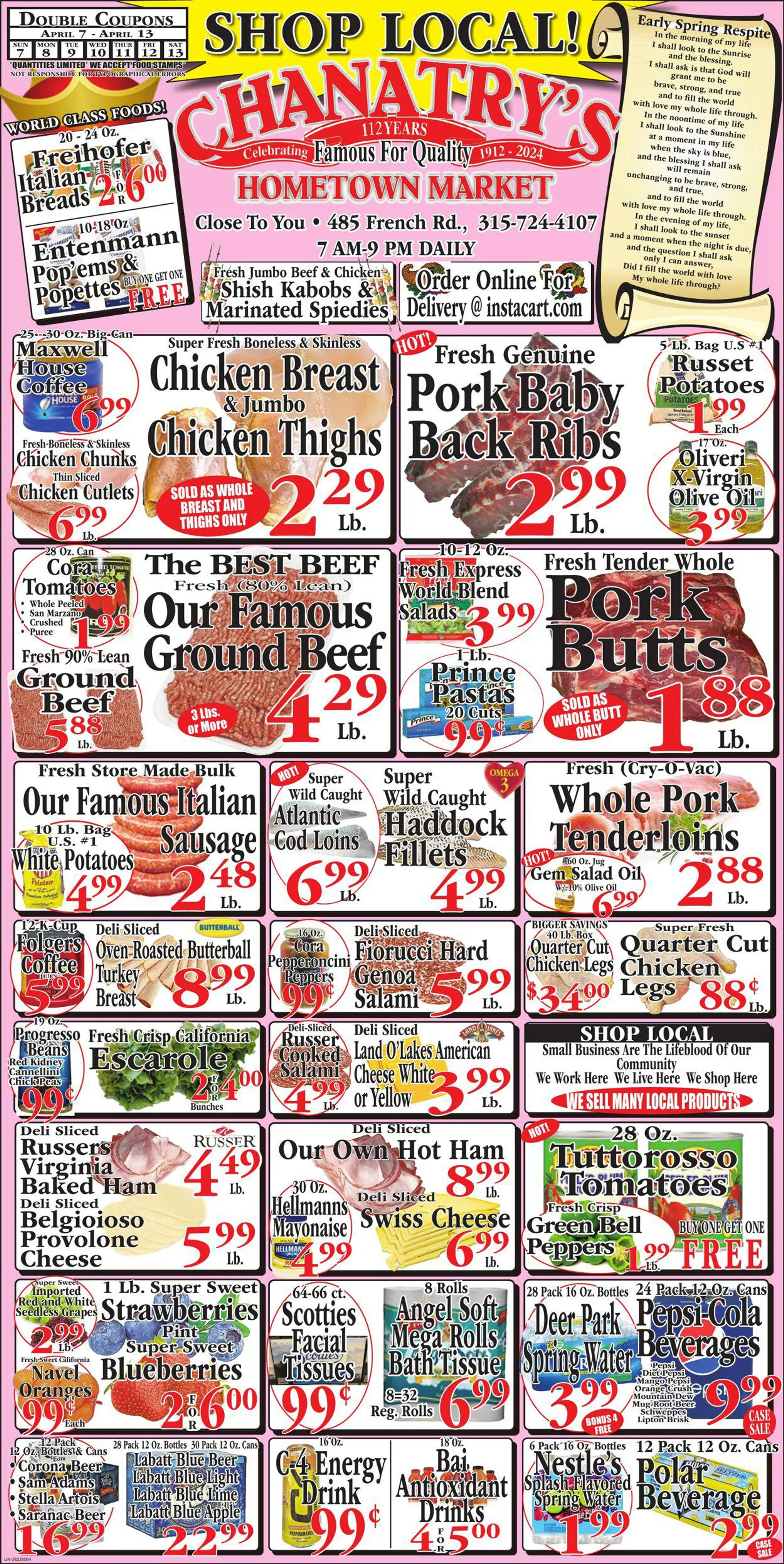 Weekly ad Chanatry's Hometown Market from April 7 to April 13 2024 - Page 