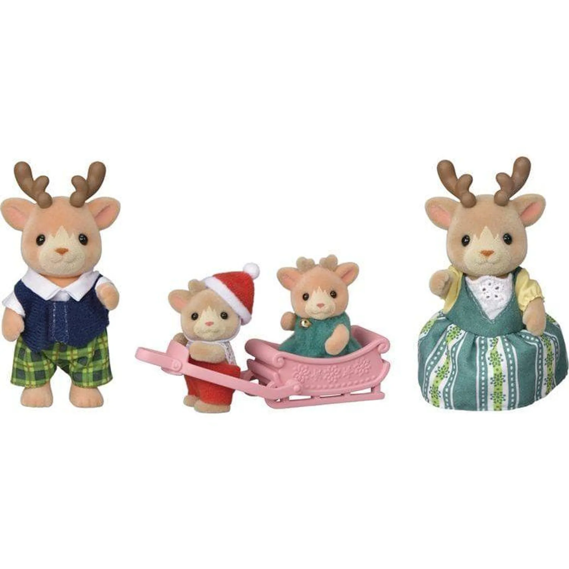 Calico Critters Reindeer Family, Set of 4 Collectible Doll Figures