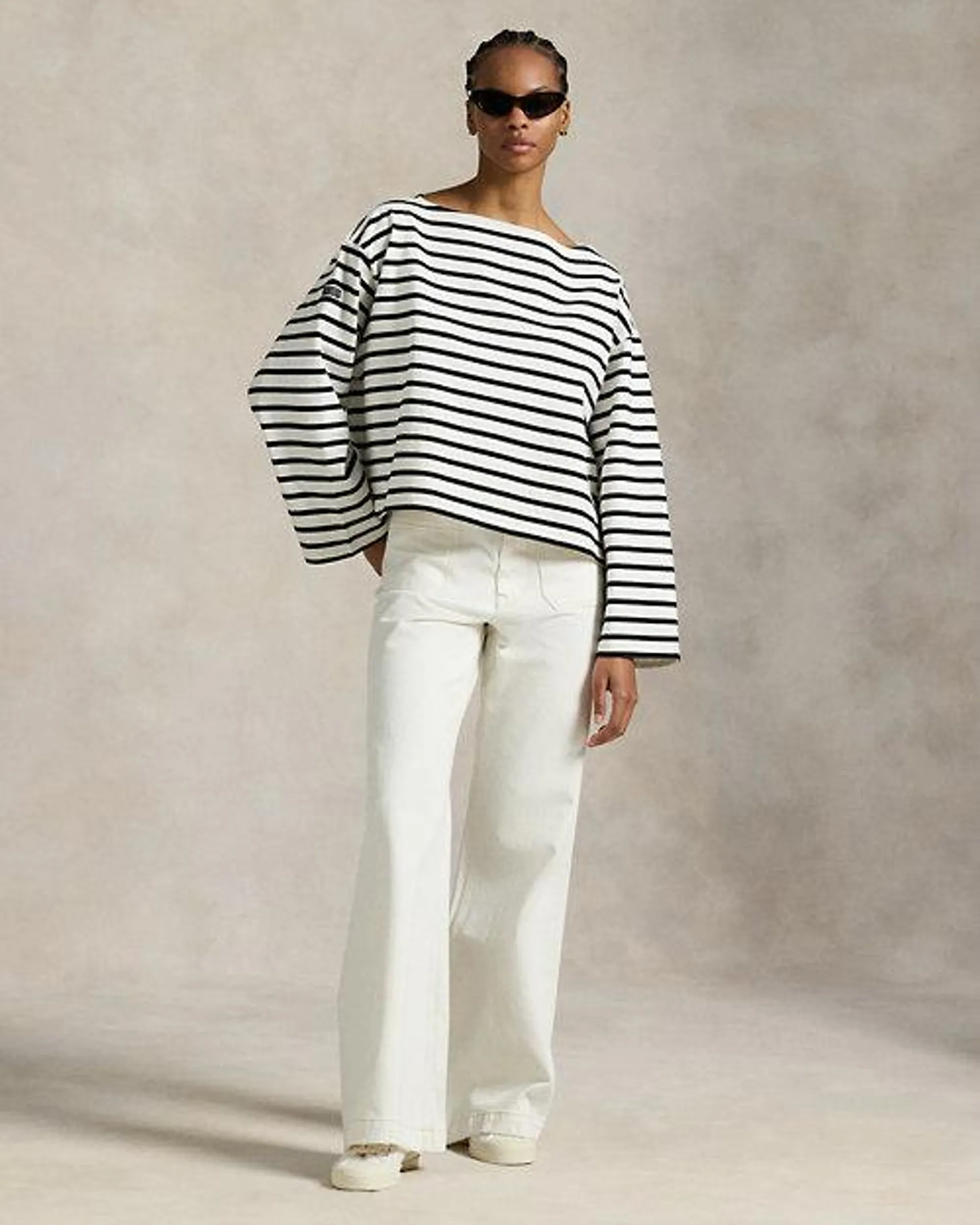 Denim Wide-Leg Sailor Pant