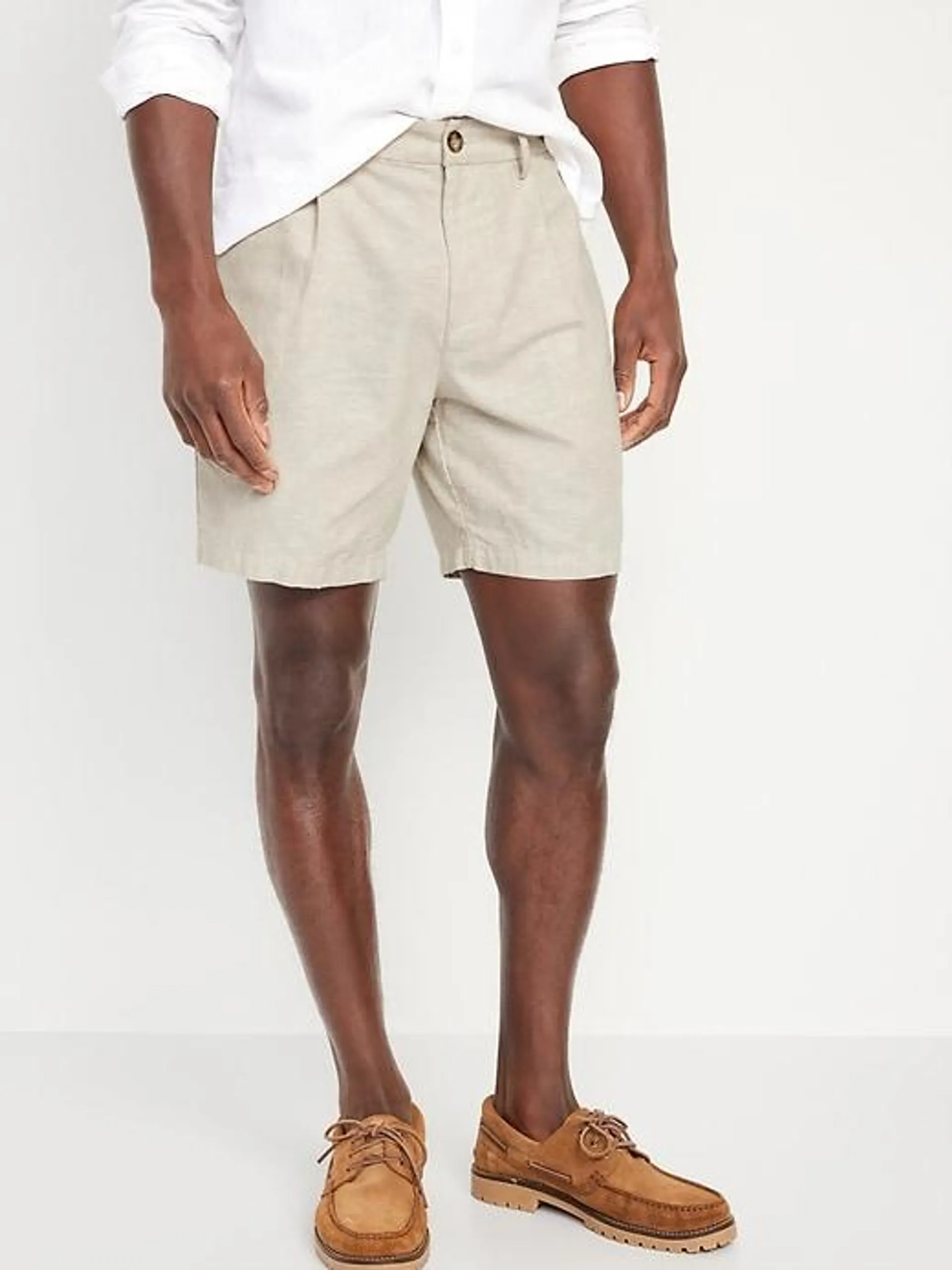 Slim Linen-Blend Chino Shorts -- 7-inch inseam