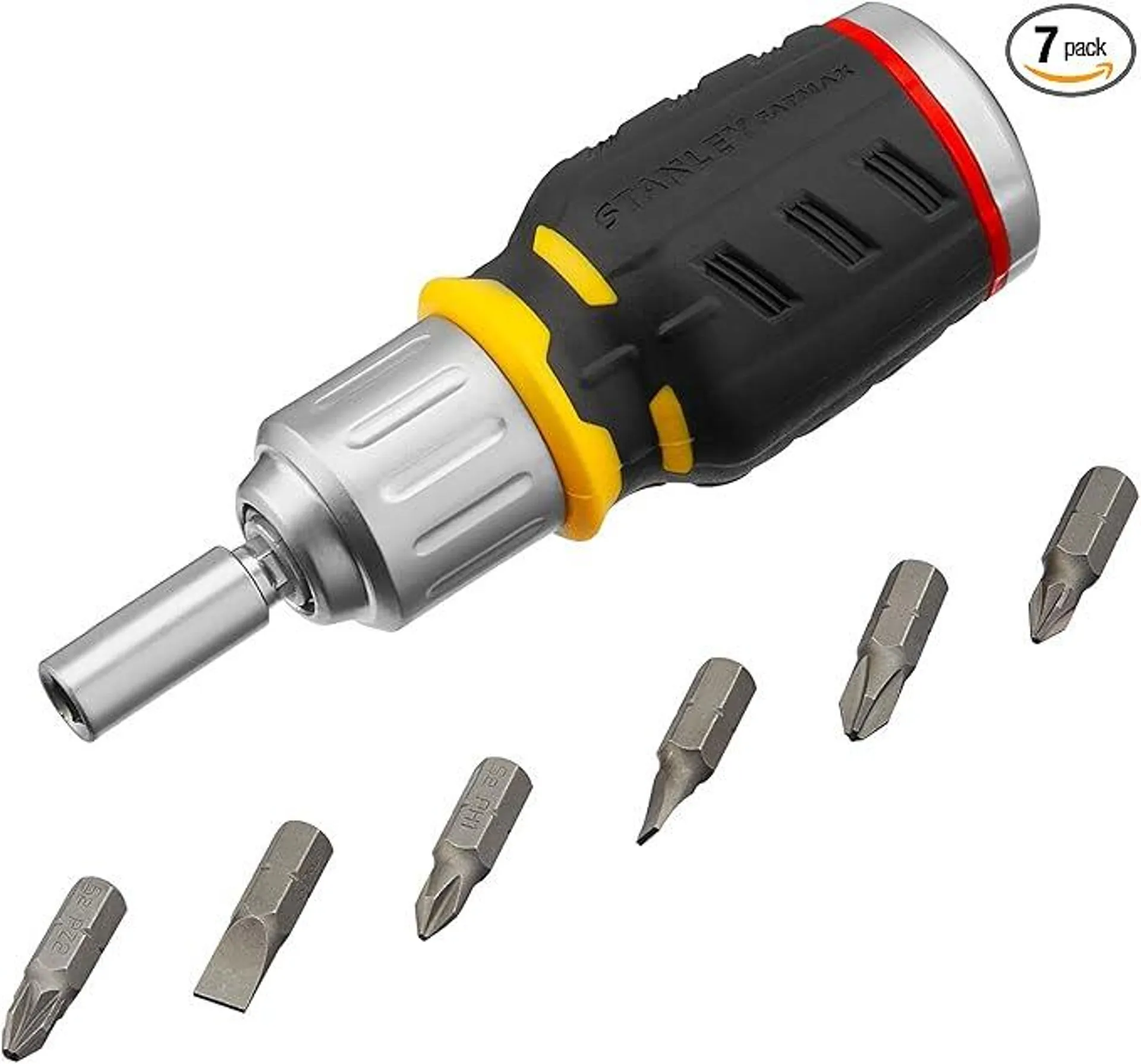 Stanley FMHT0-62688 Bit-Screwdriver with 6 Bits PH/PZ, Black/Yellow