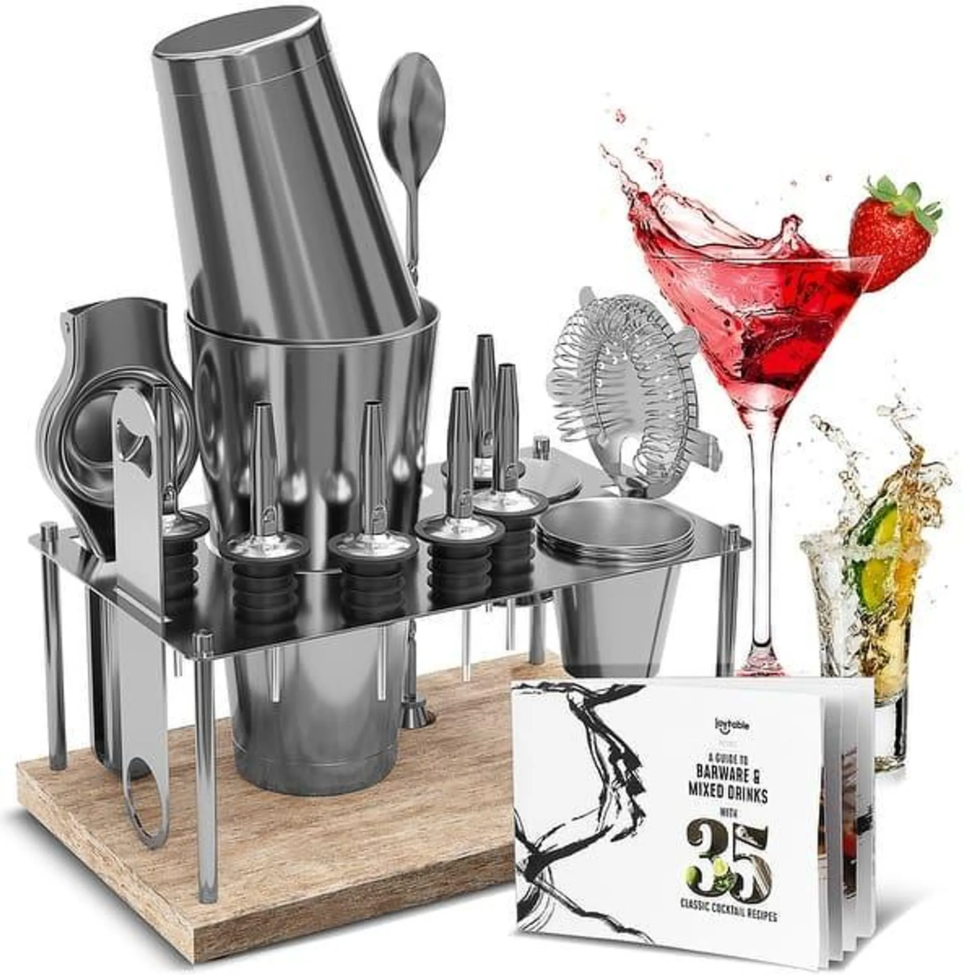 JoyTable Bartender Kit - Cocktail Set Kit - Bartender Drink Mixer Shaker Bar Tool Set