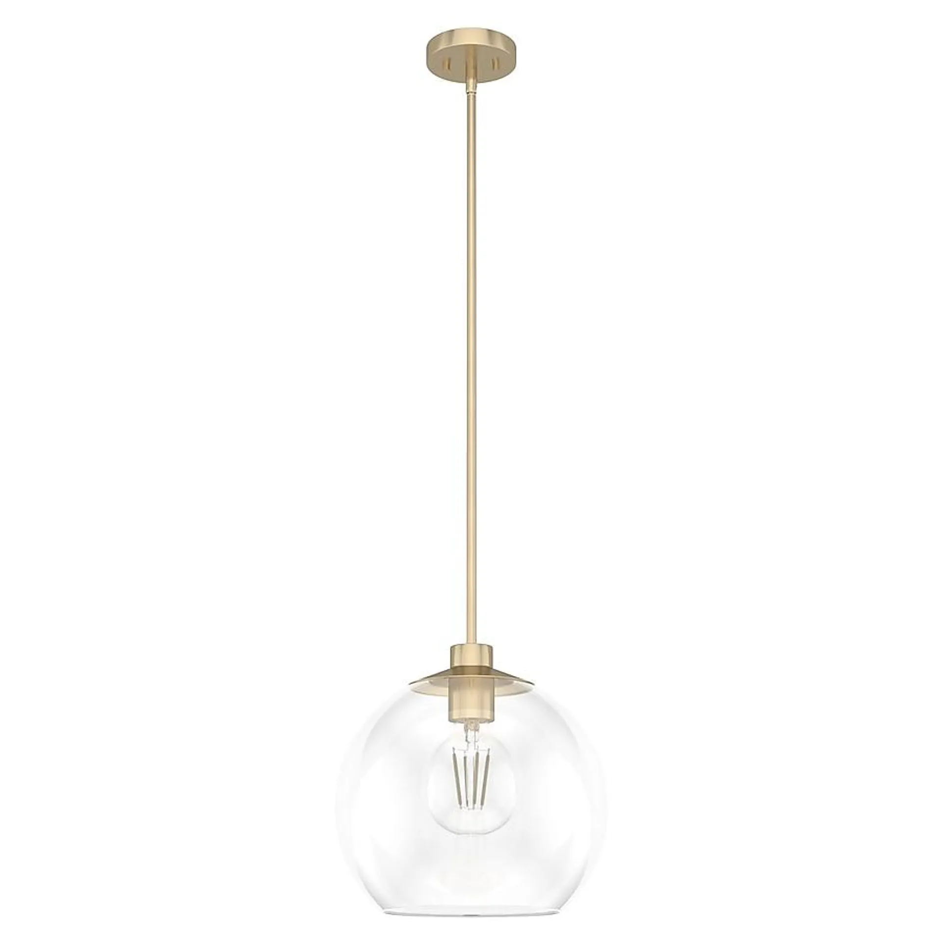 Hunter Xidane Alturas Gold Mid-century Clear Glass Globe LED Medium Hanging Kitchen Island Light