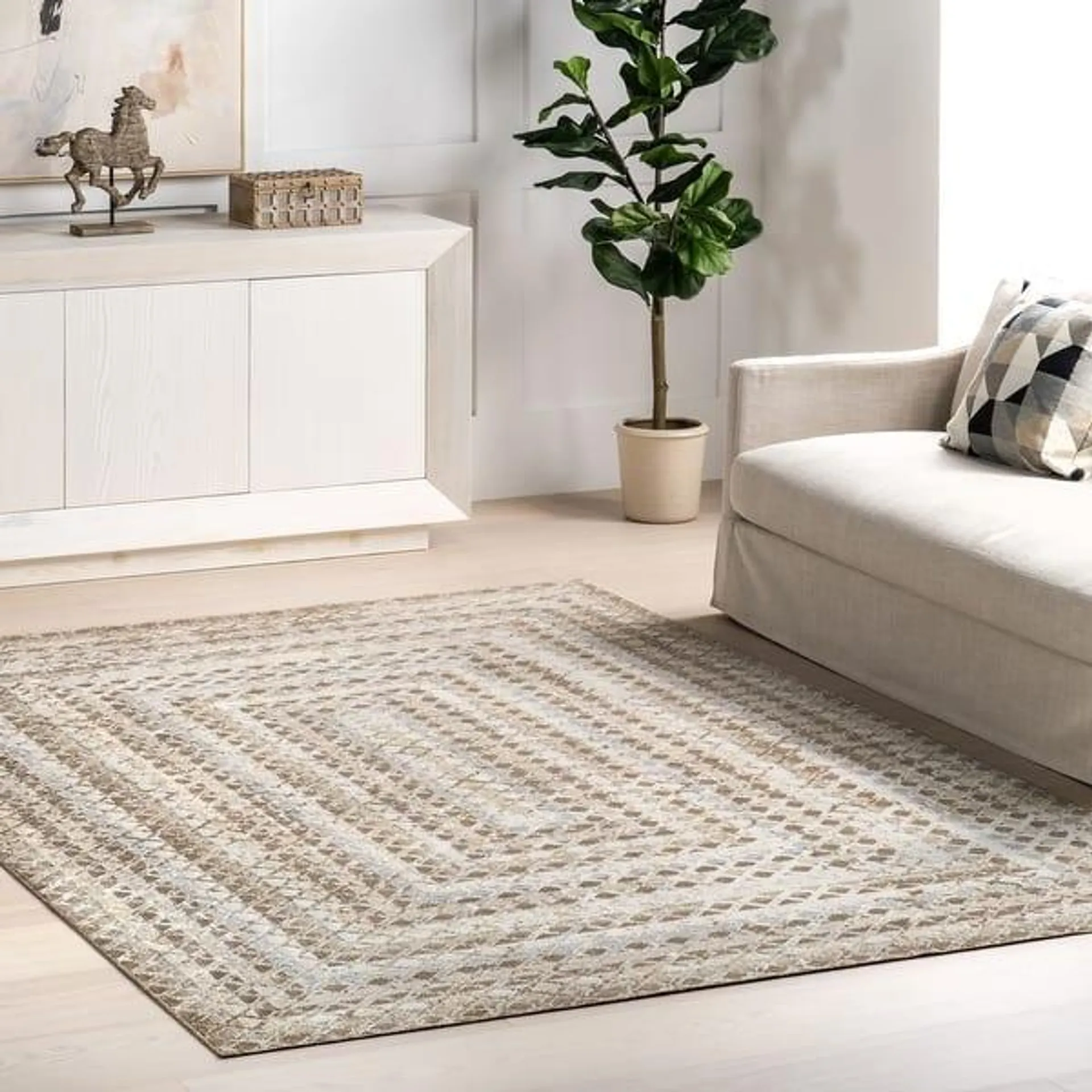 Brooklyn Rug Co Carley SpinClean Machine Washable Geometric Area Rug