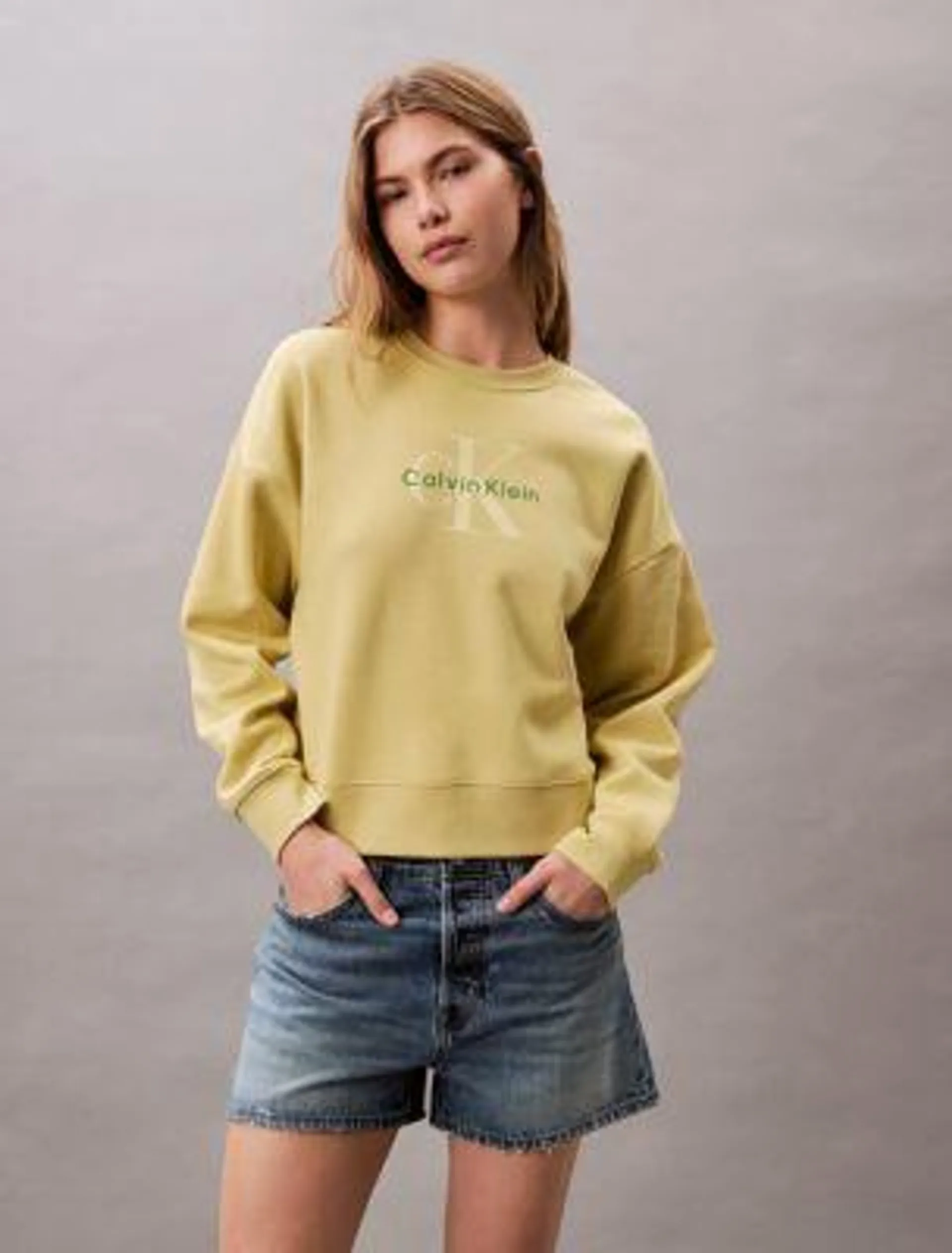 Fleece Monogram Logo Relaxed Sweatshirt