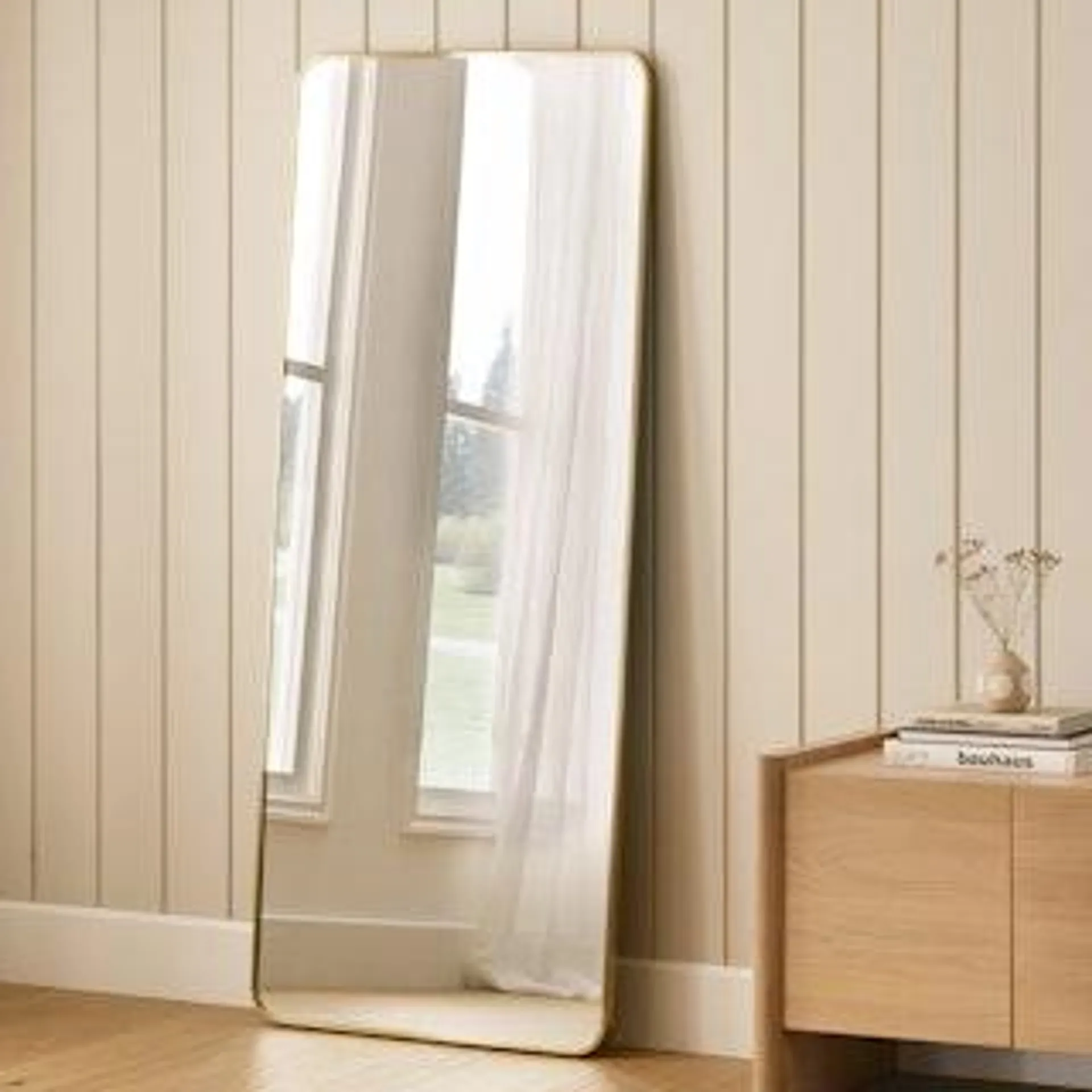 Mansfield Brass Floor Mirror