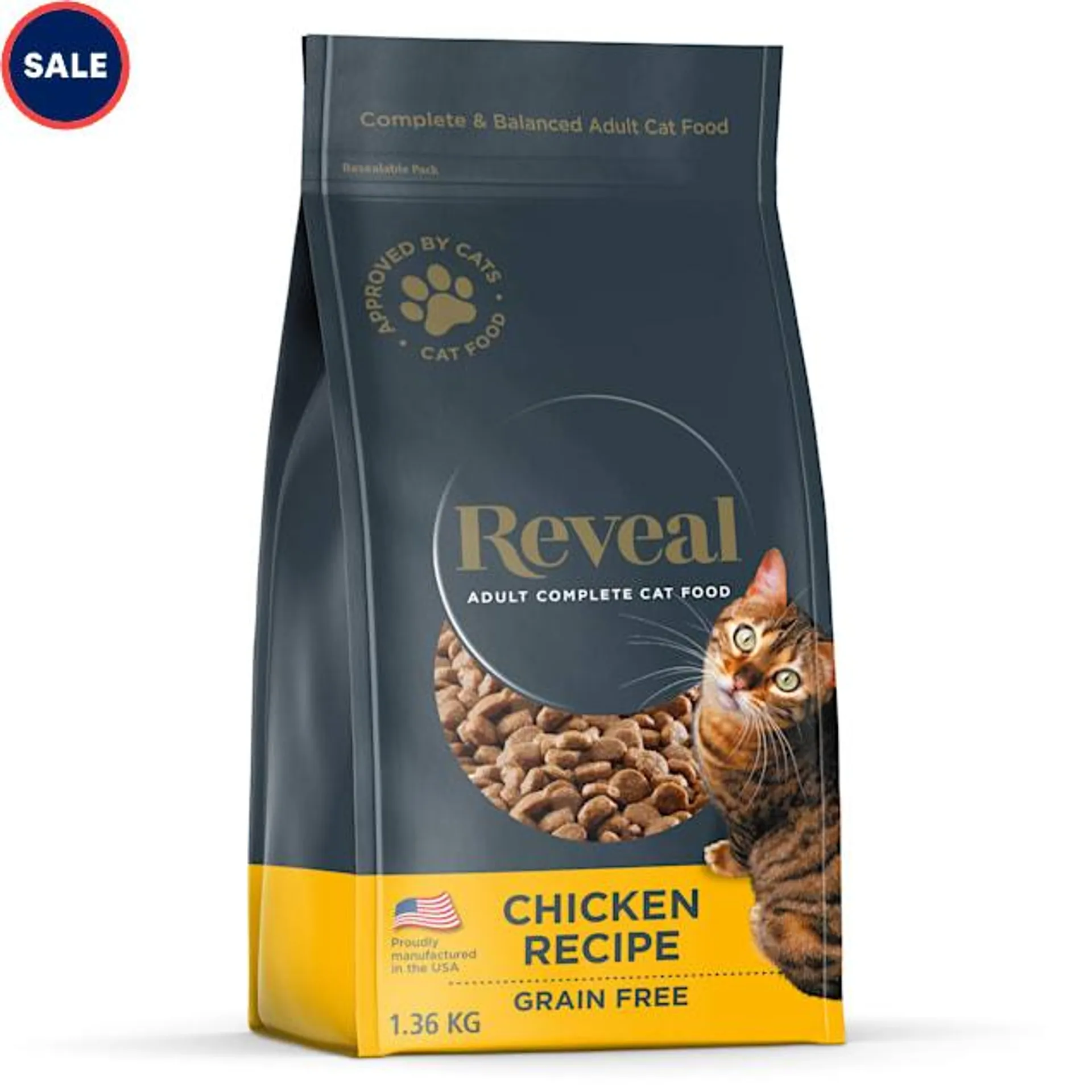 Reveal Natural Grain Free, Chicken Recipe Complete and Balanced Dry Food for Cats, 3 lbs.