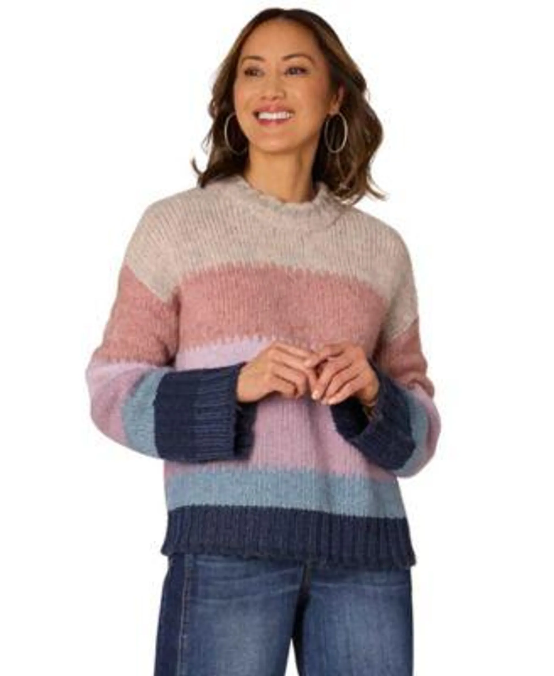 Women's Multicolored Stripe Sweater