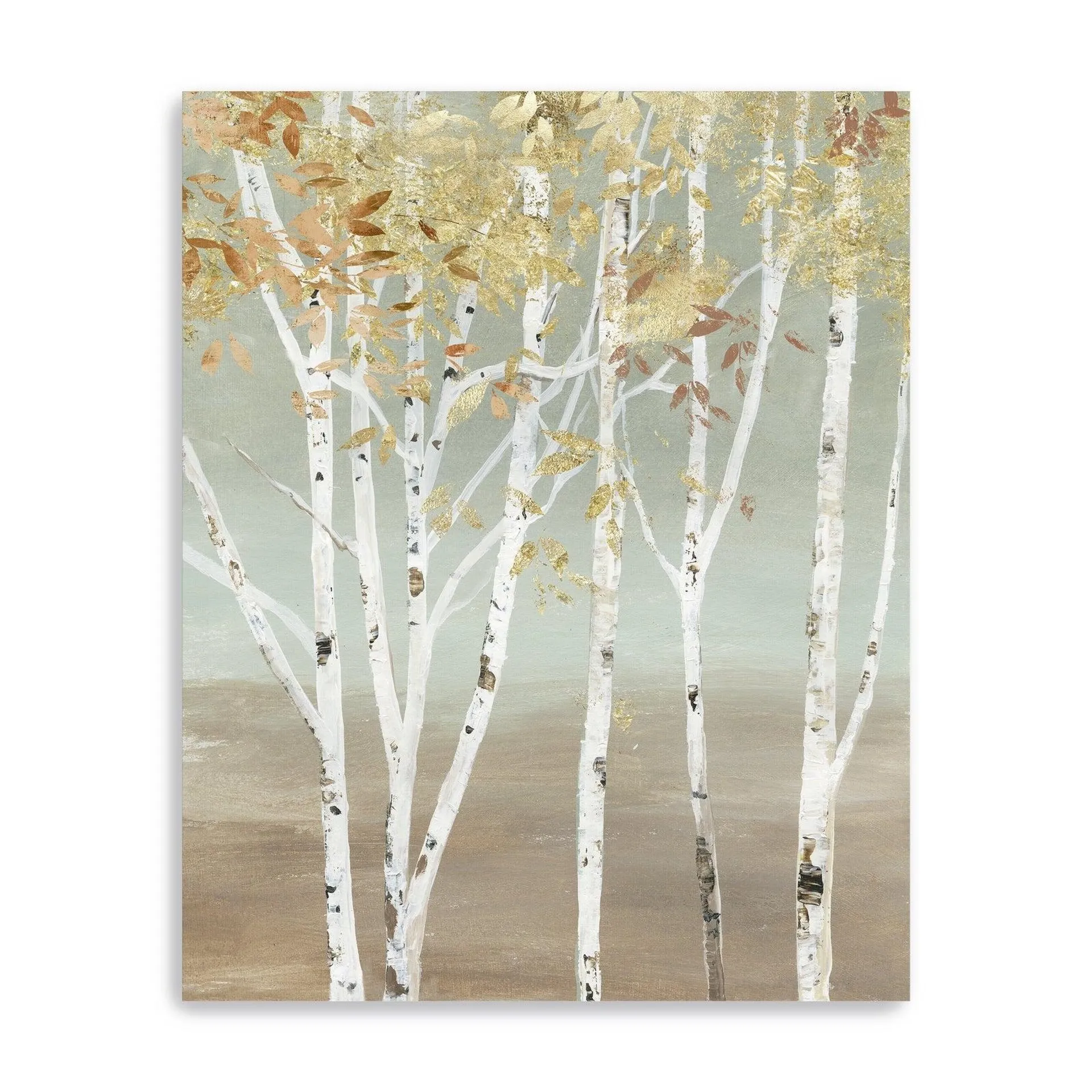 Golden Birch Canvas Giclee Wall Art