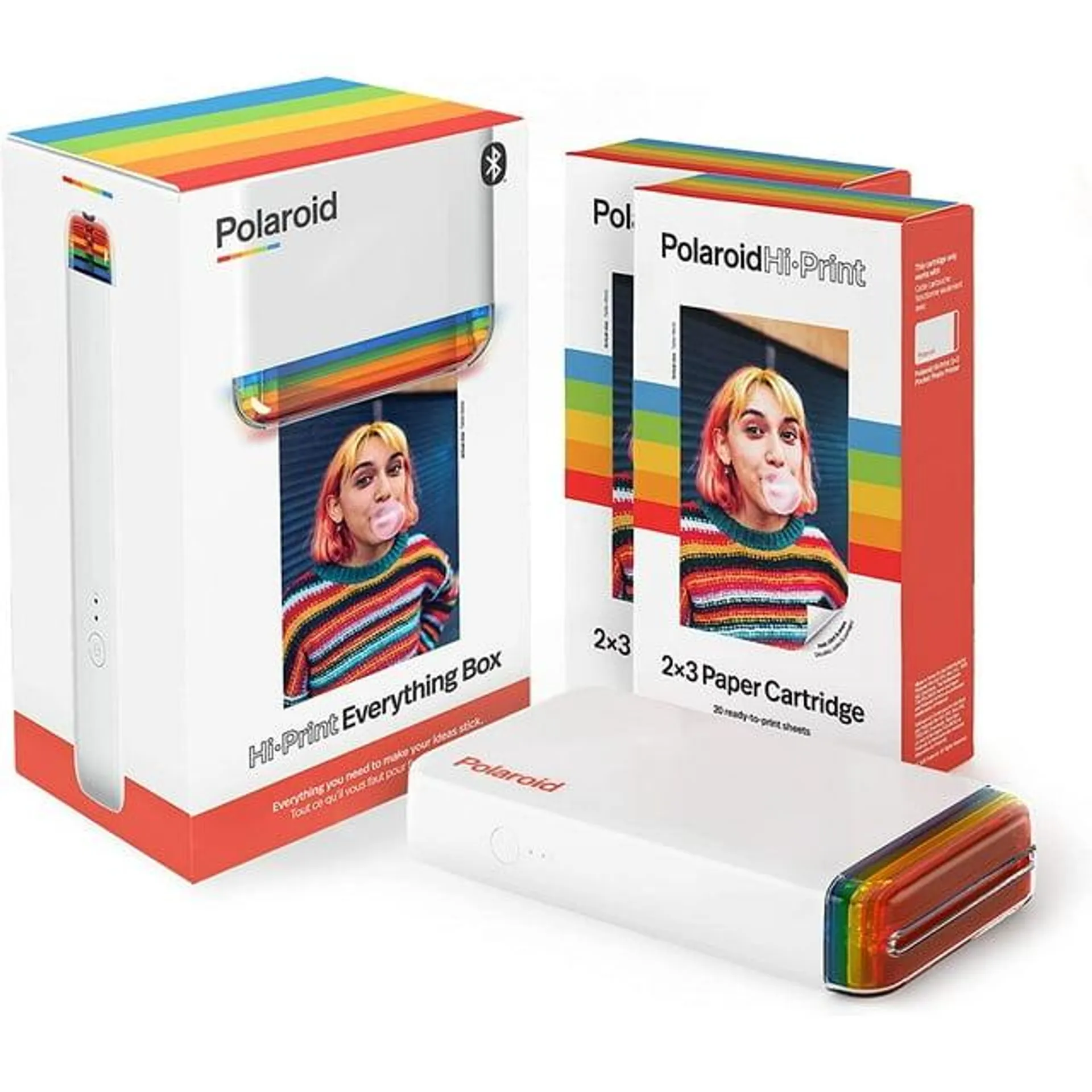 Polaroid Hi-Print Everything Box with 2x3 BlueTooth Pocket PhoTo & Sticker Printer & 40 Sheets of Ready-To-Print Paper