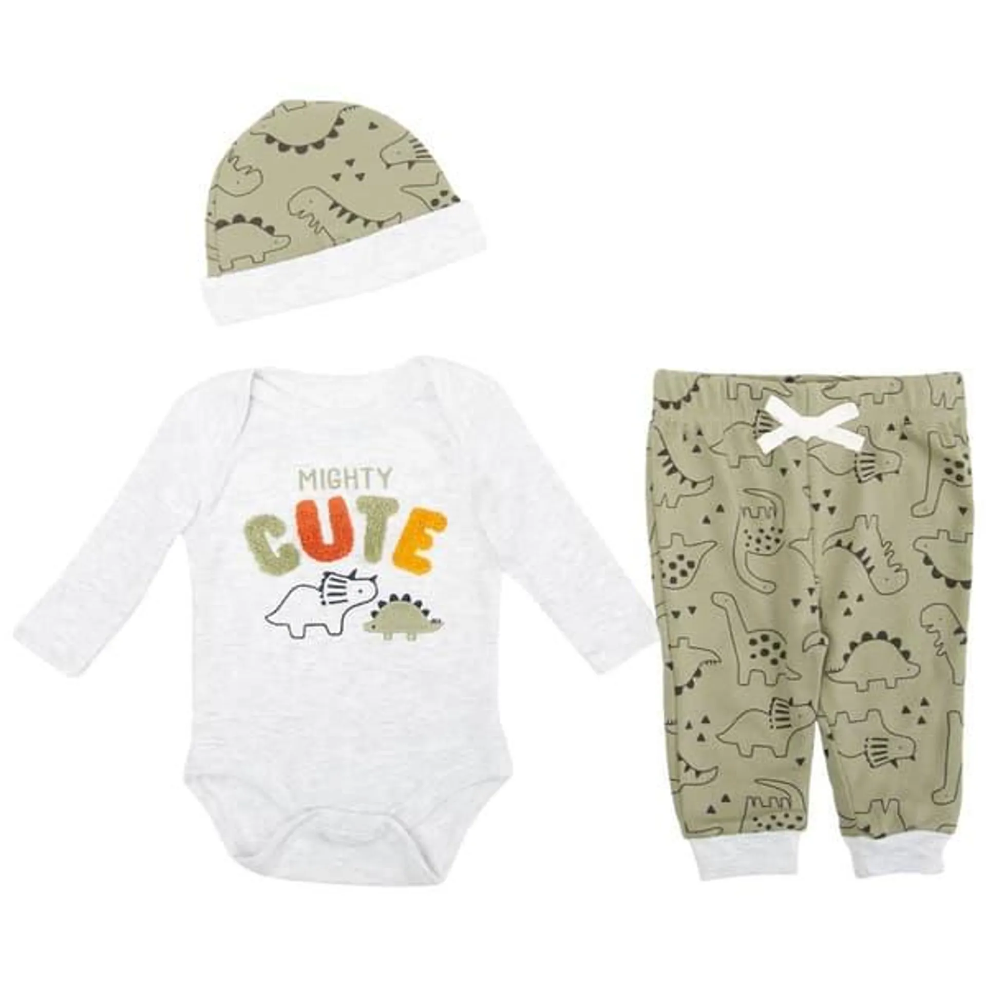 Baby Boy (NB-9M) bon bébé® 3pc. Dino Mighty Cute Pants Set w/ Hat