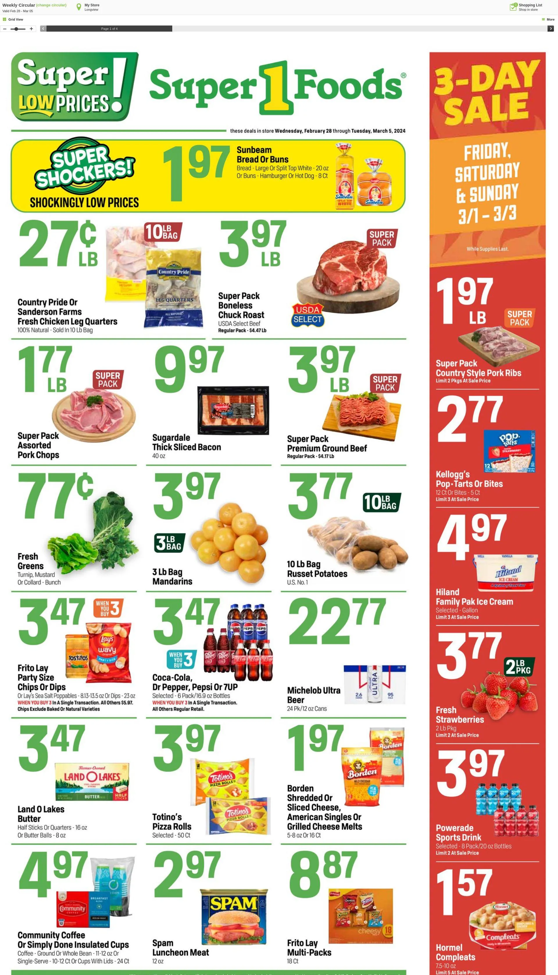 Weekly ad Super1Foods from February 28 to March 5 2024 - Page 1