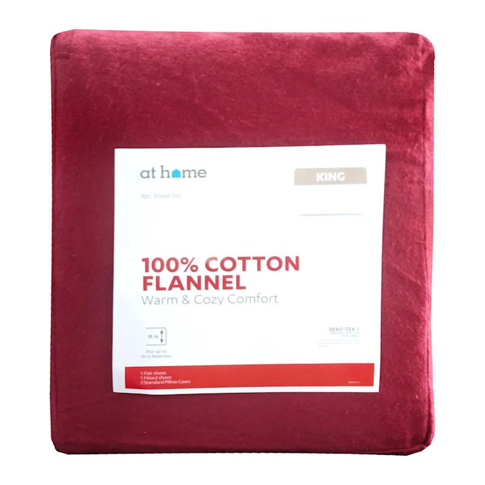 Solid Red Flannel Sheet Set, King