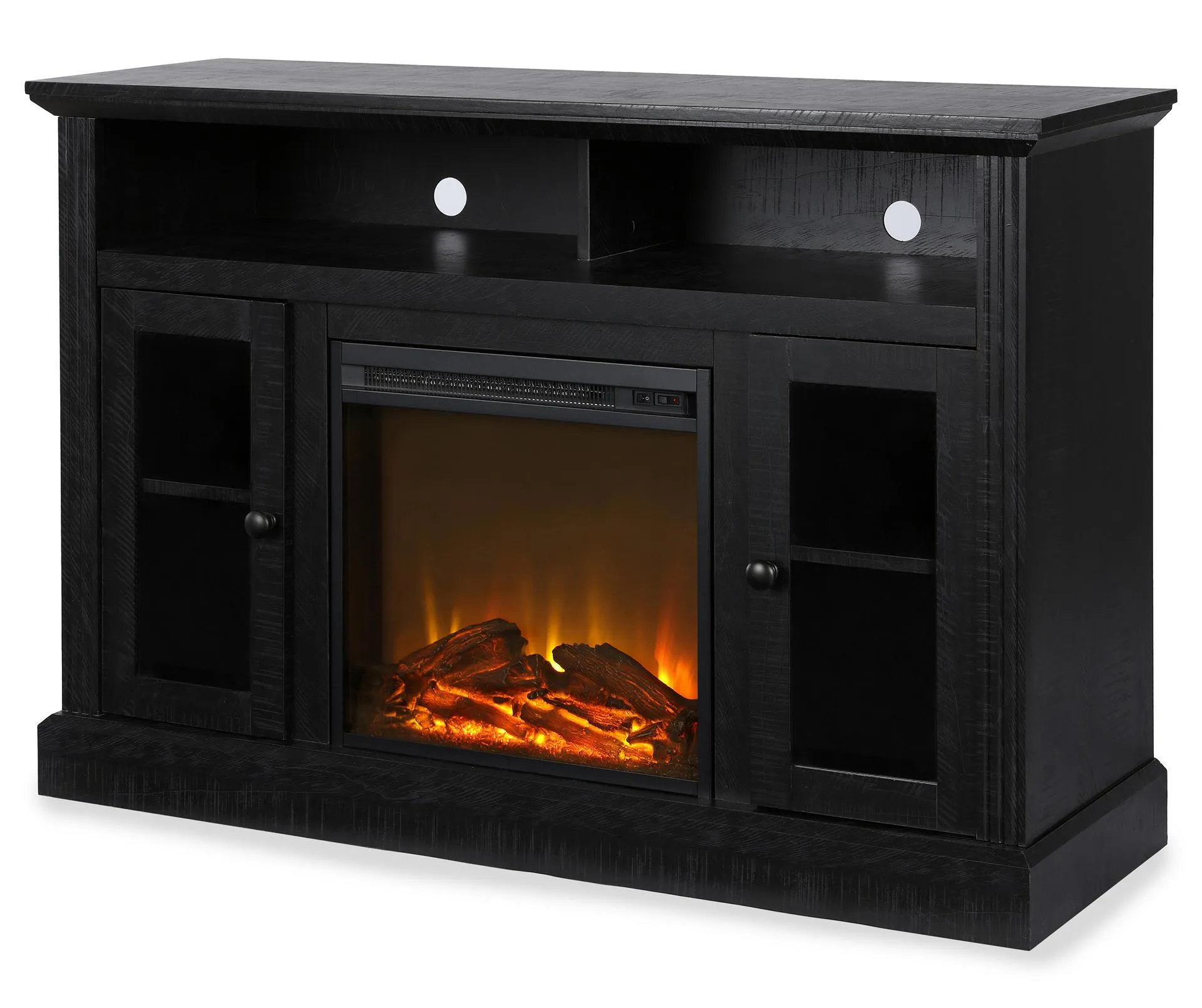 47" Grandcastle Black Electric Fireplace Console