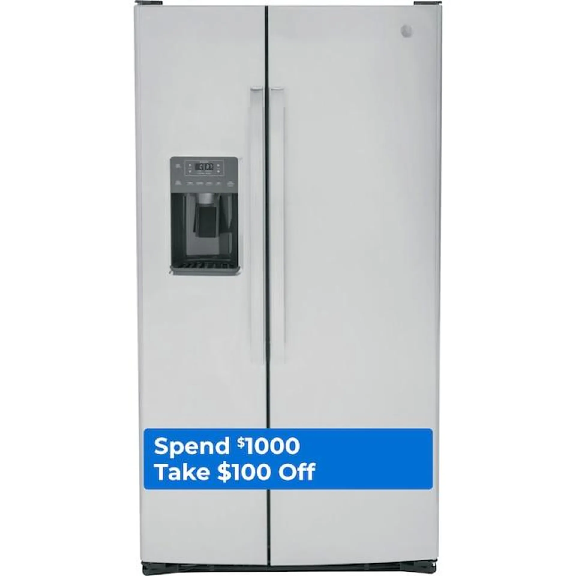 GE 25.3-cu ft Side-by-Side Refrigerator with Ice Maker, Water and Ice Dispenser (Stainless Steel)