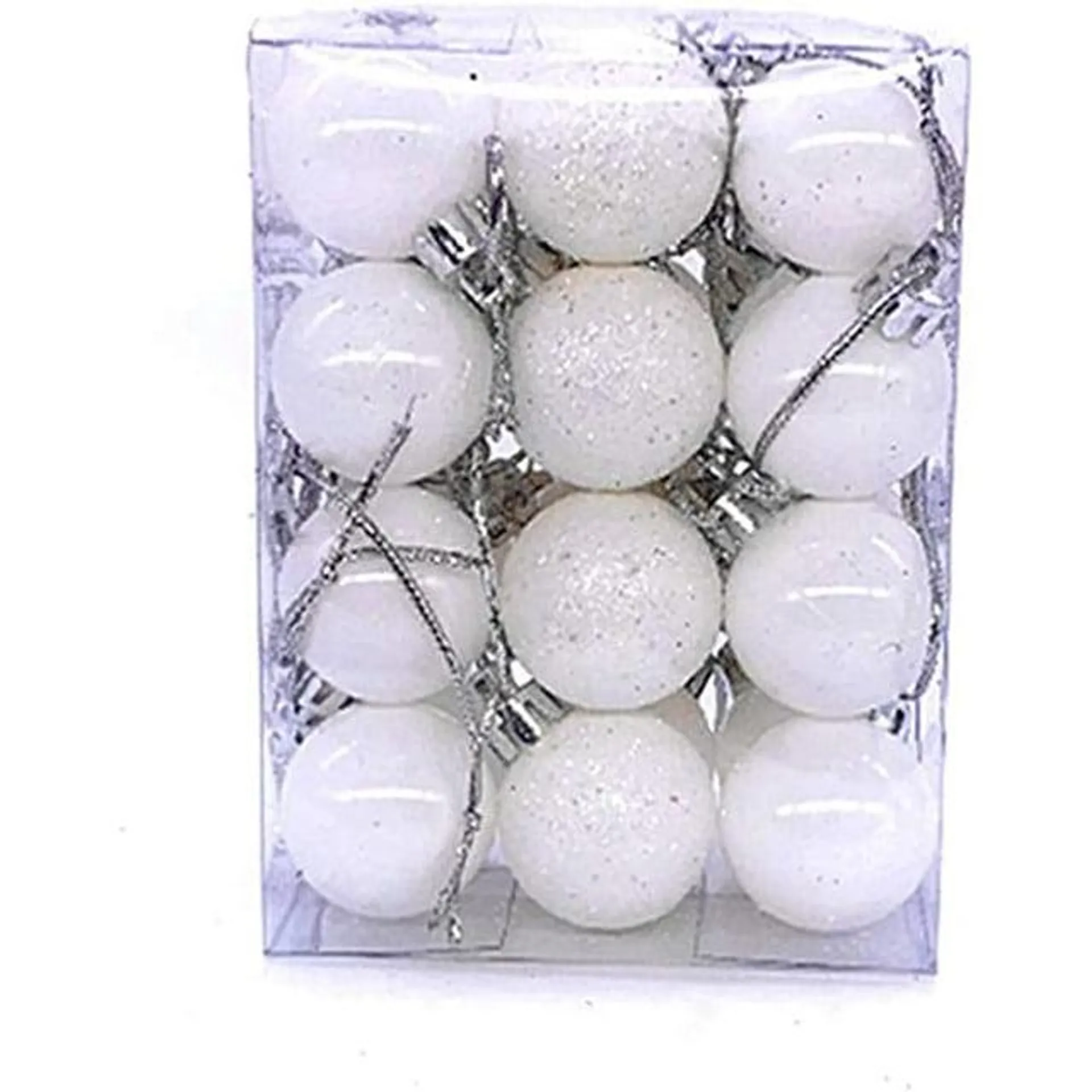 Christmas Decorations Clearance, 24Pcs Christmas Balls Ornaments, 1.18'' Shatterproof Christmas Tree Decorations Ornaments, Christmas Decorations for Indoor Home Holiday Wedding Party White