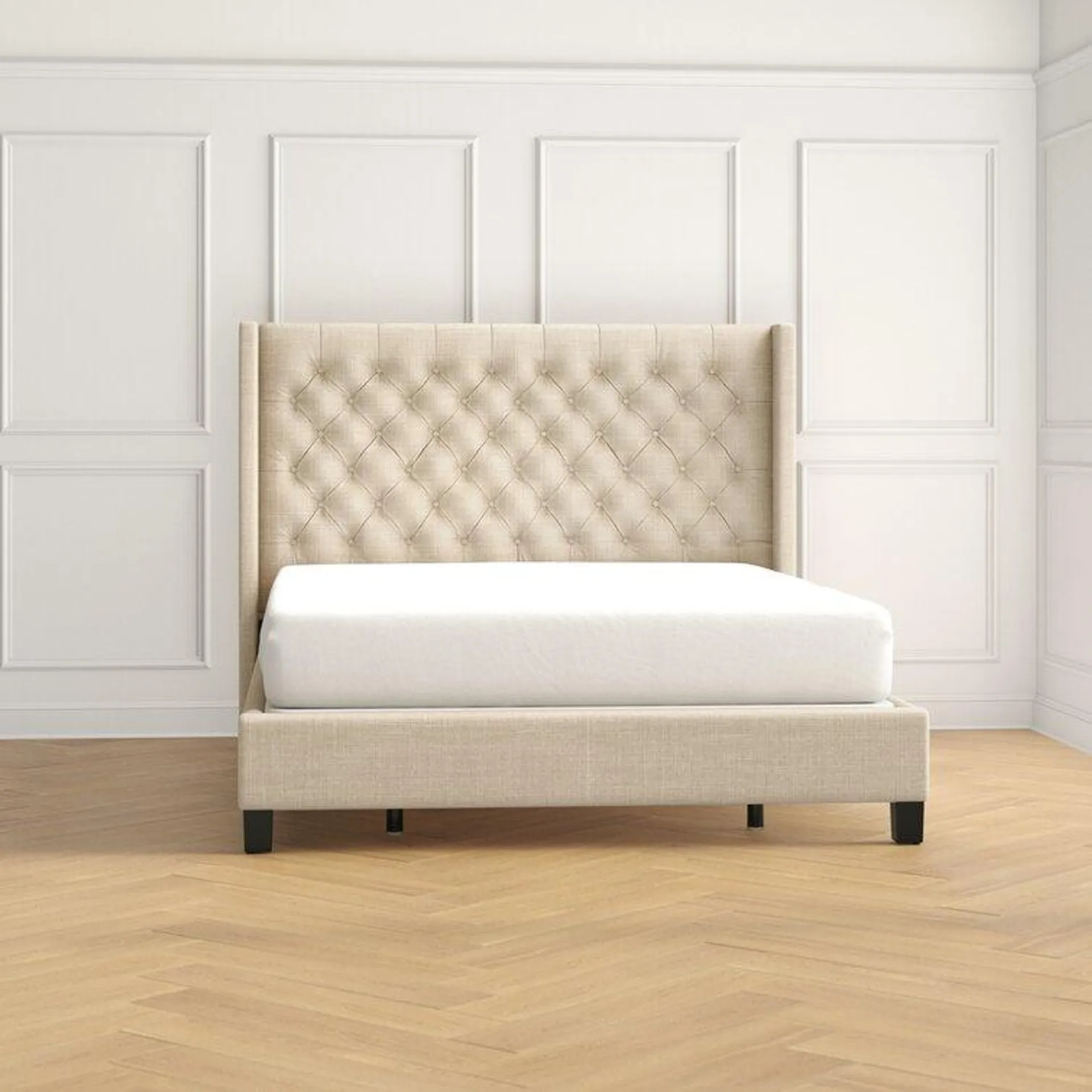 Kaster Upholstered Wingback Bed
