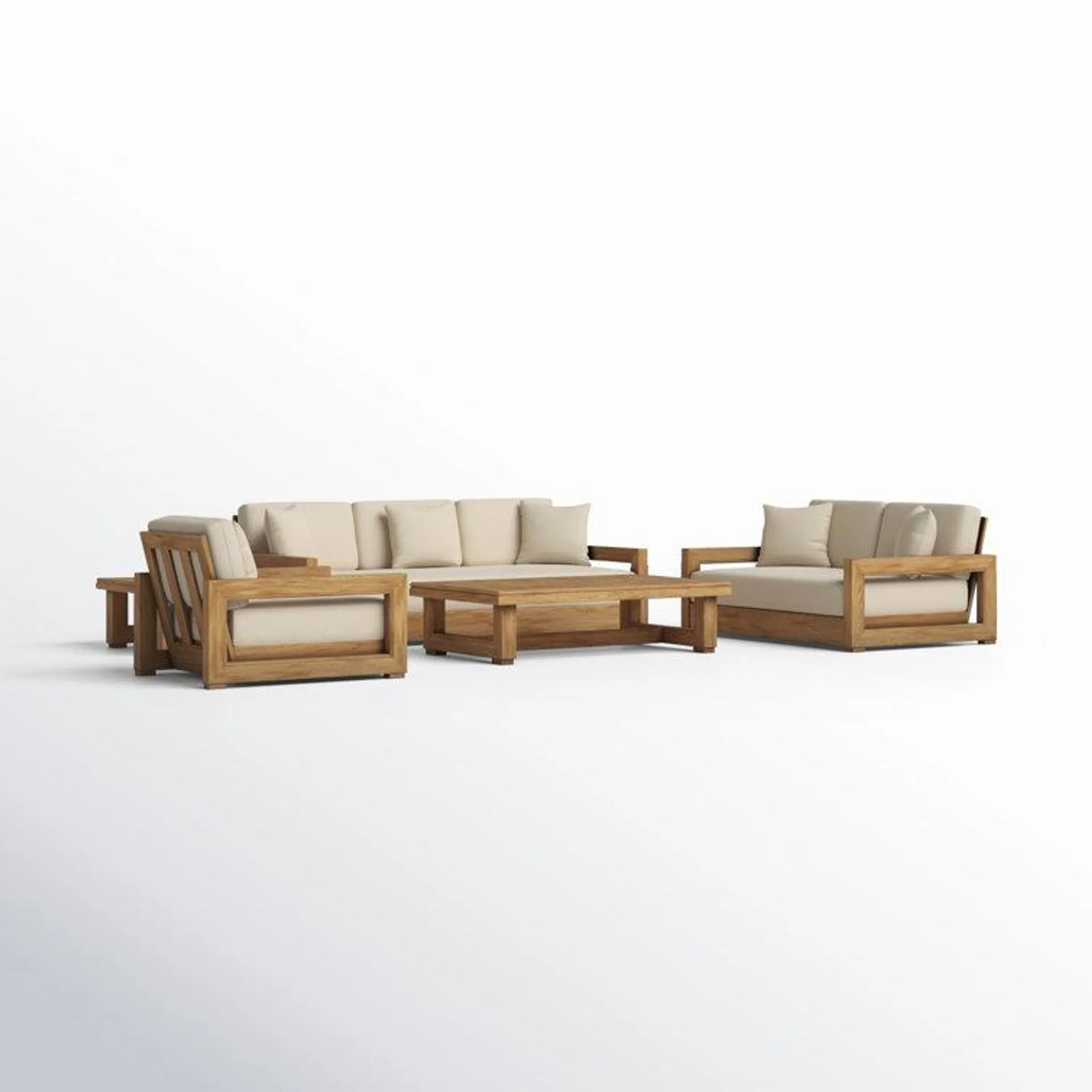 Melrose 5 - Piece Teak Sofa Seating Group with Cushions