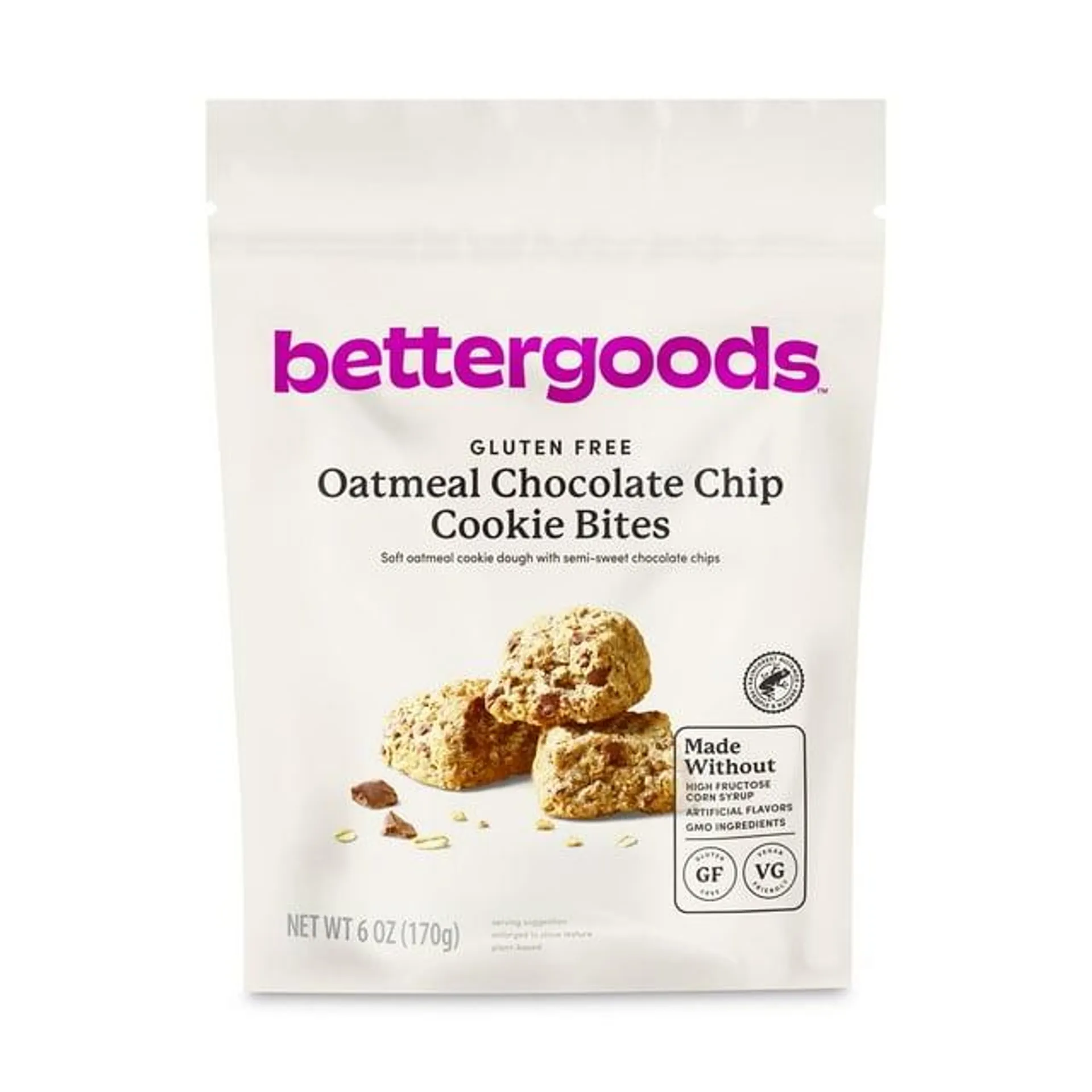 bettergoods Gluten Free Oatmeal Chocolate Chip Cookie Bites, 6 oz