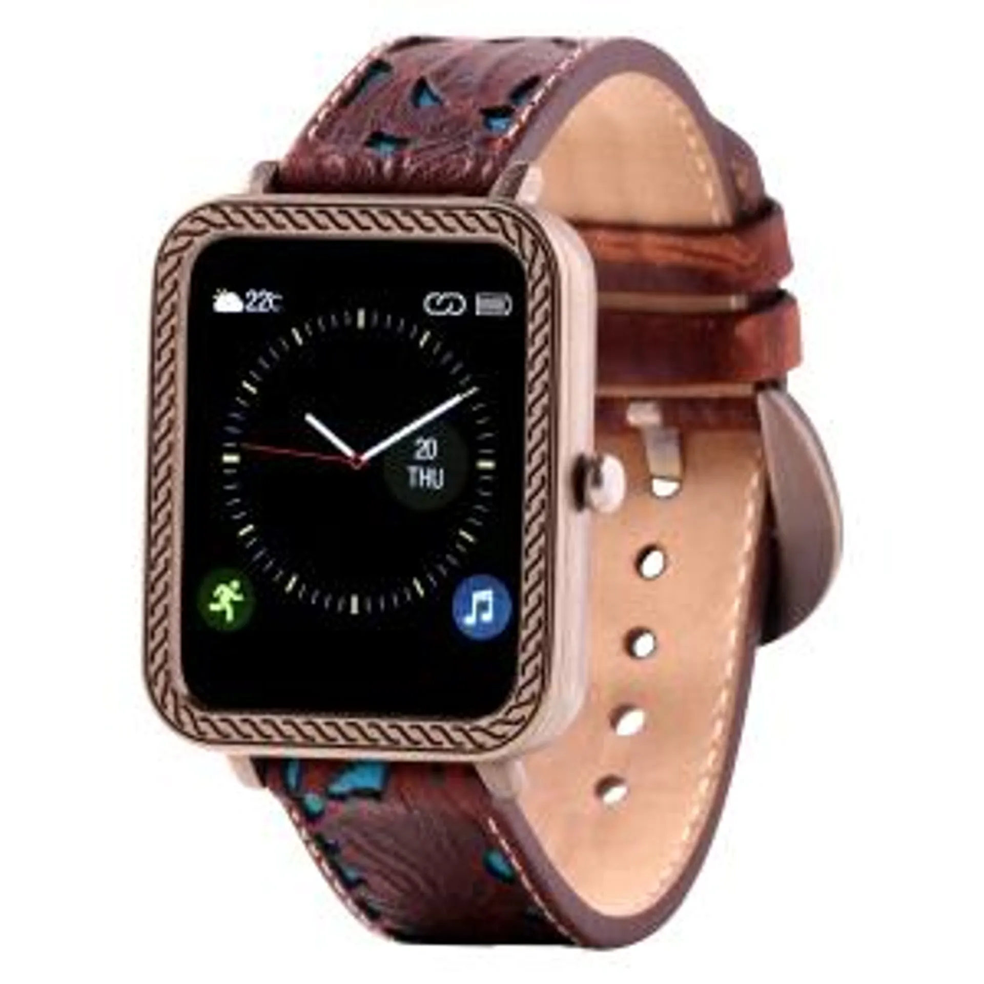 Western Lifestyle Z12 Collection Floral Turquoise Rope Design Smart Watch