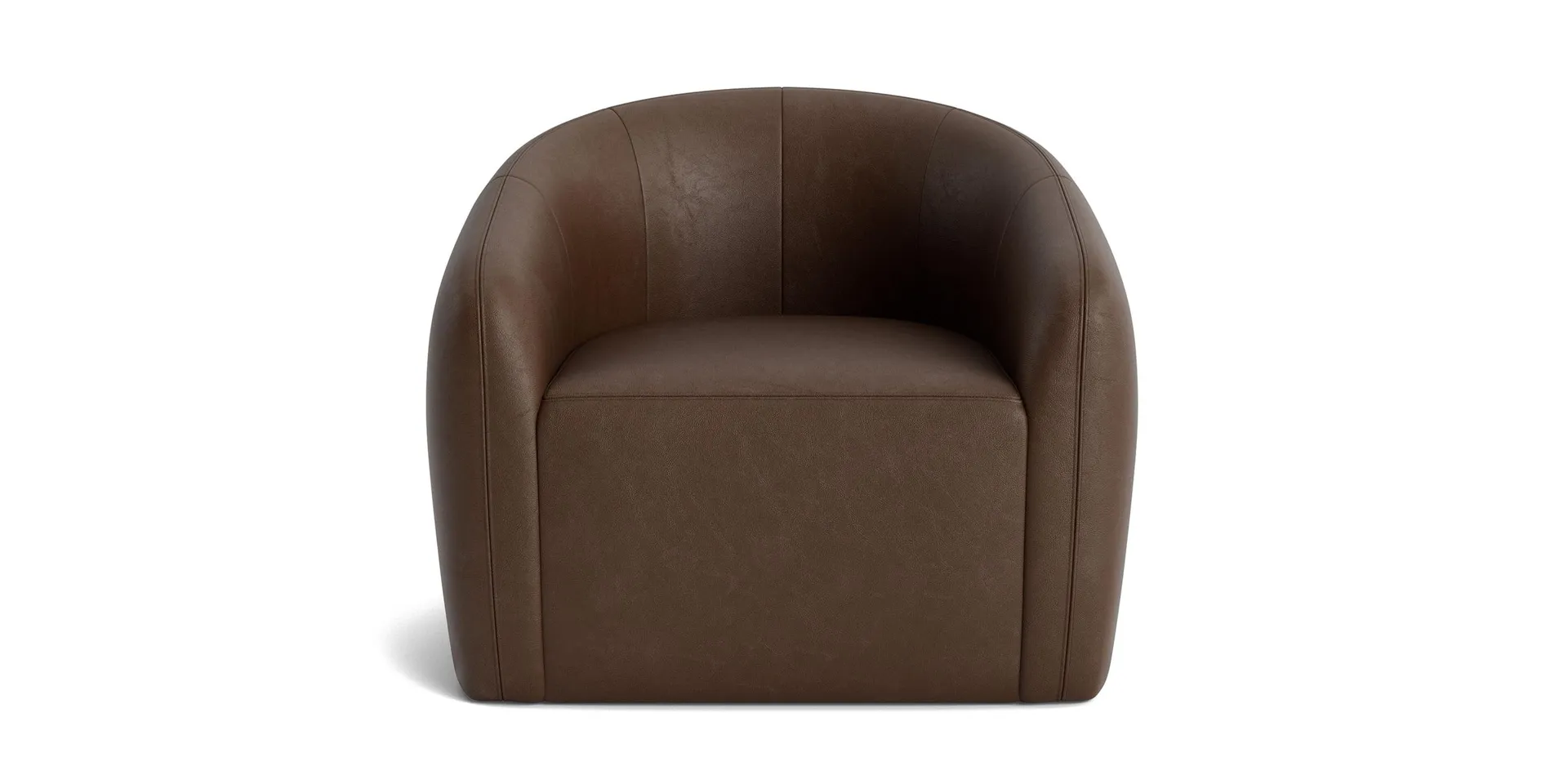 Garner Leather Barrel Swivel Chair