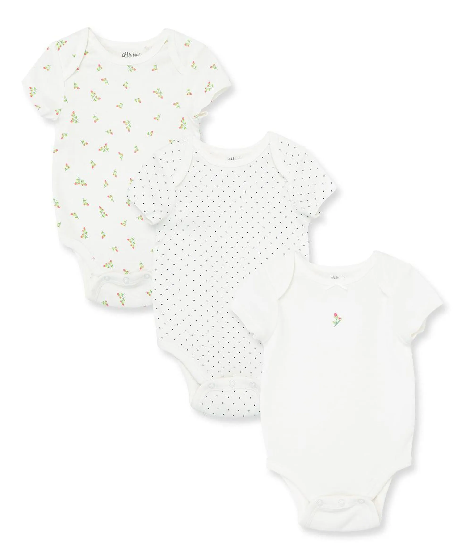 Little Me Rosebud 3 Pack Bodysuits