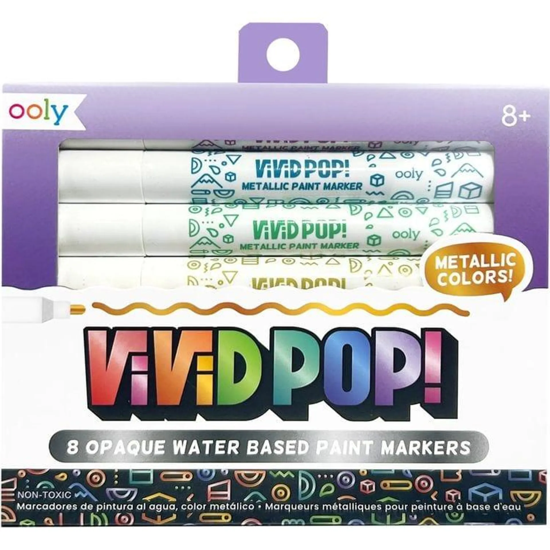 Vivid Pop! Water-Based Paint Markers - Metallic (Set of 8)