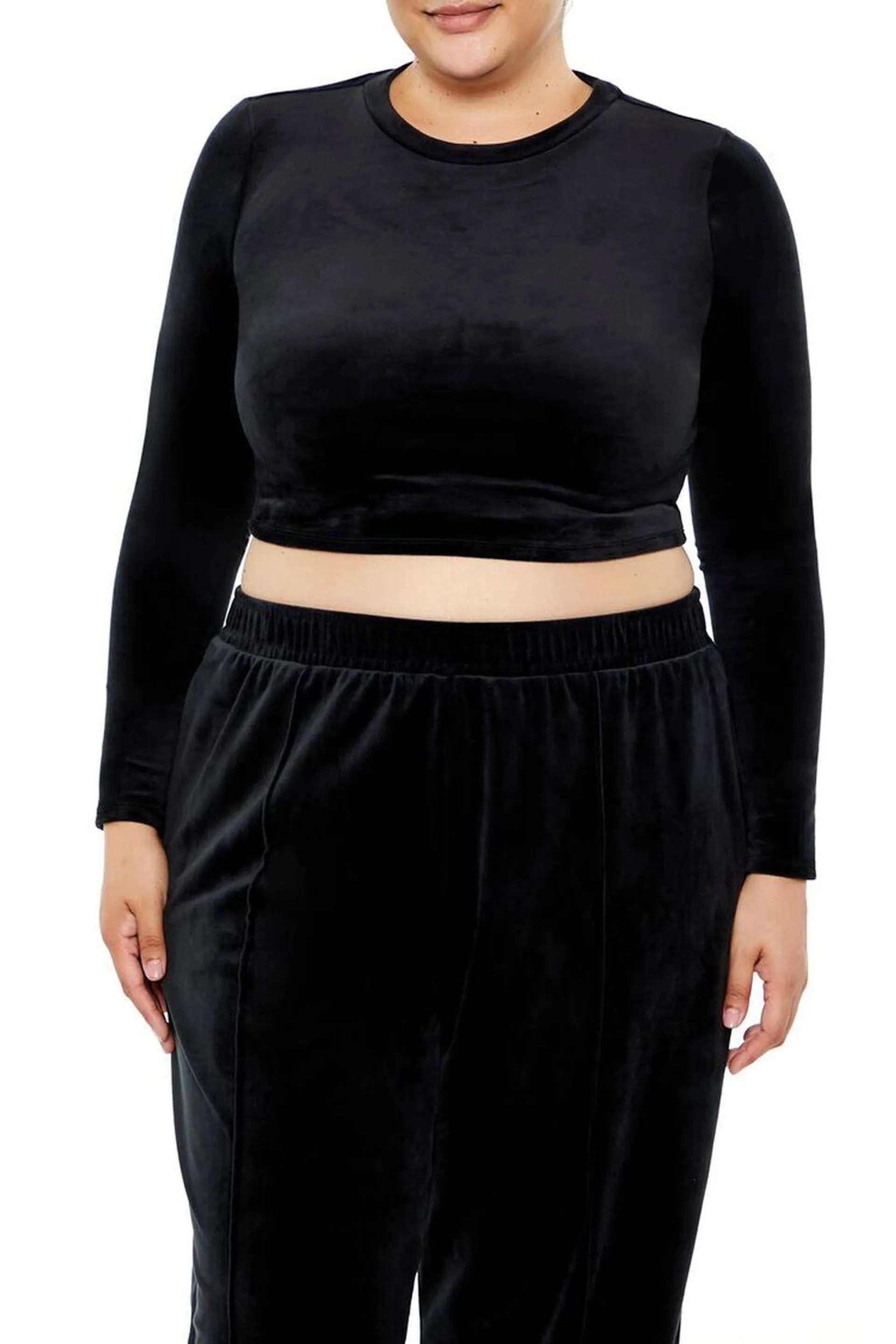 Plus Size Velour Crop Top