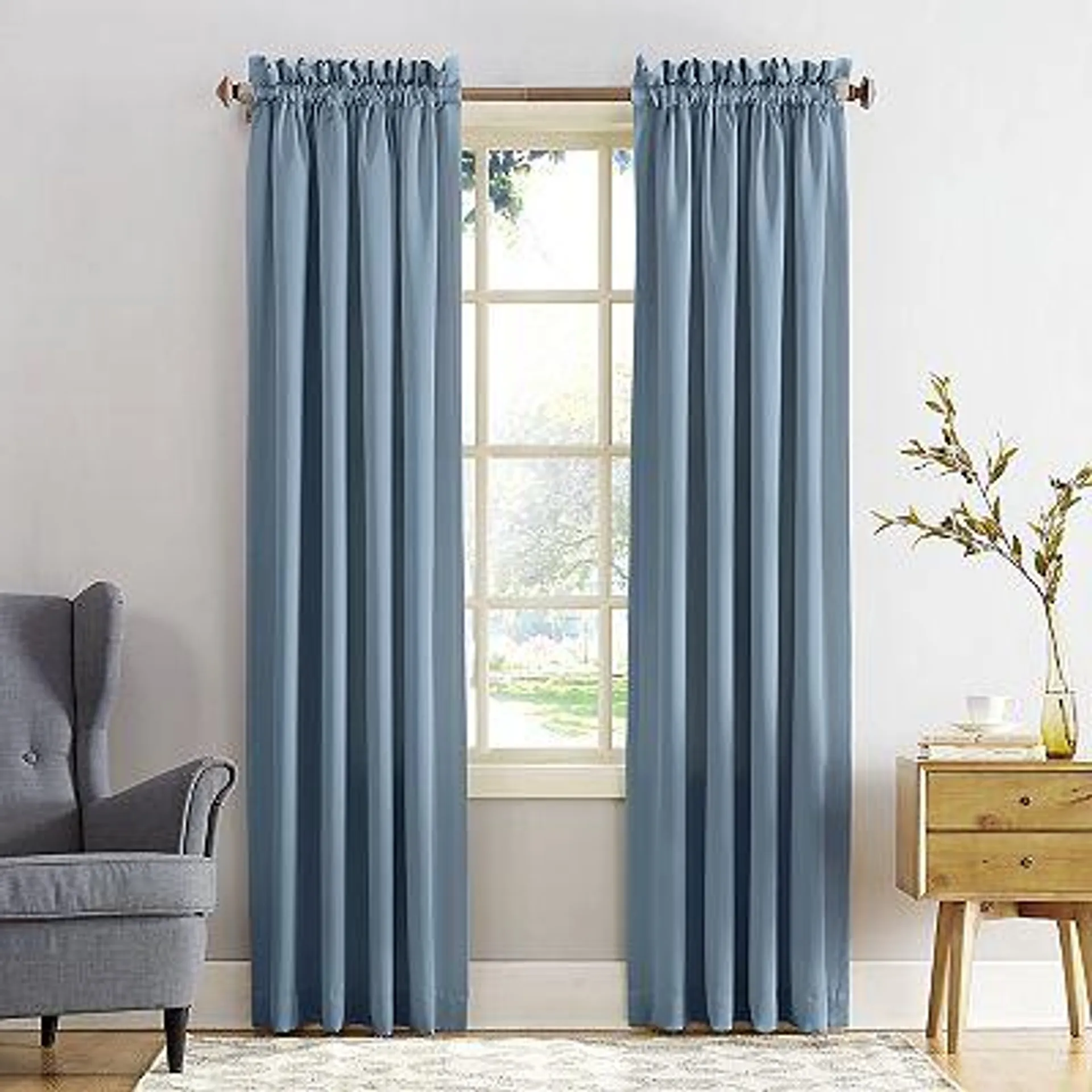 Sun Zero Gramercy Room Darkening Rod Pocket Curtain Panel