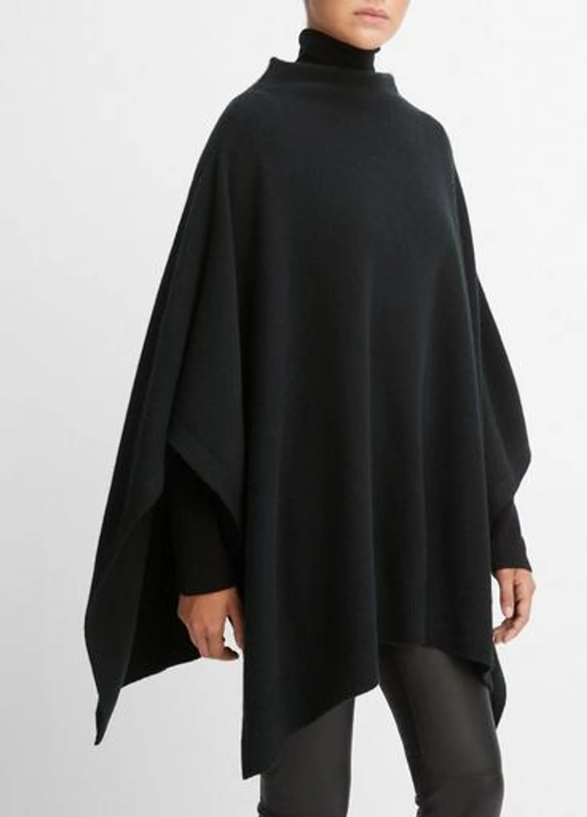 Plush Cashmere Funnel Neck Poncho