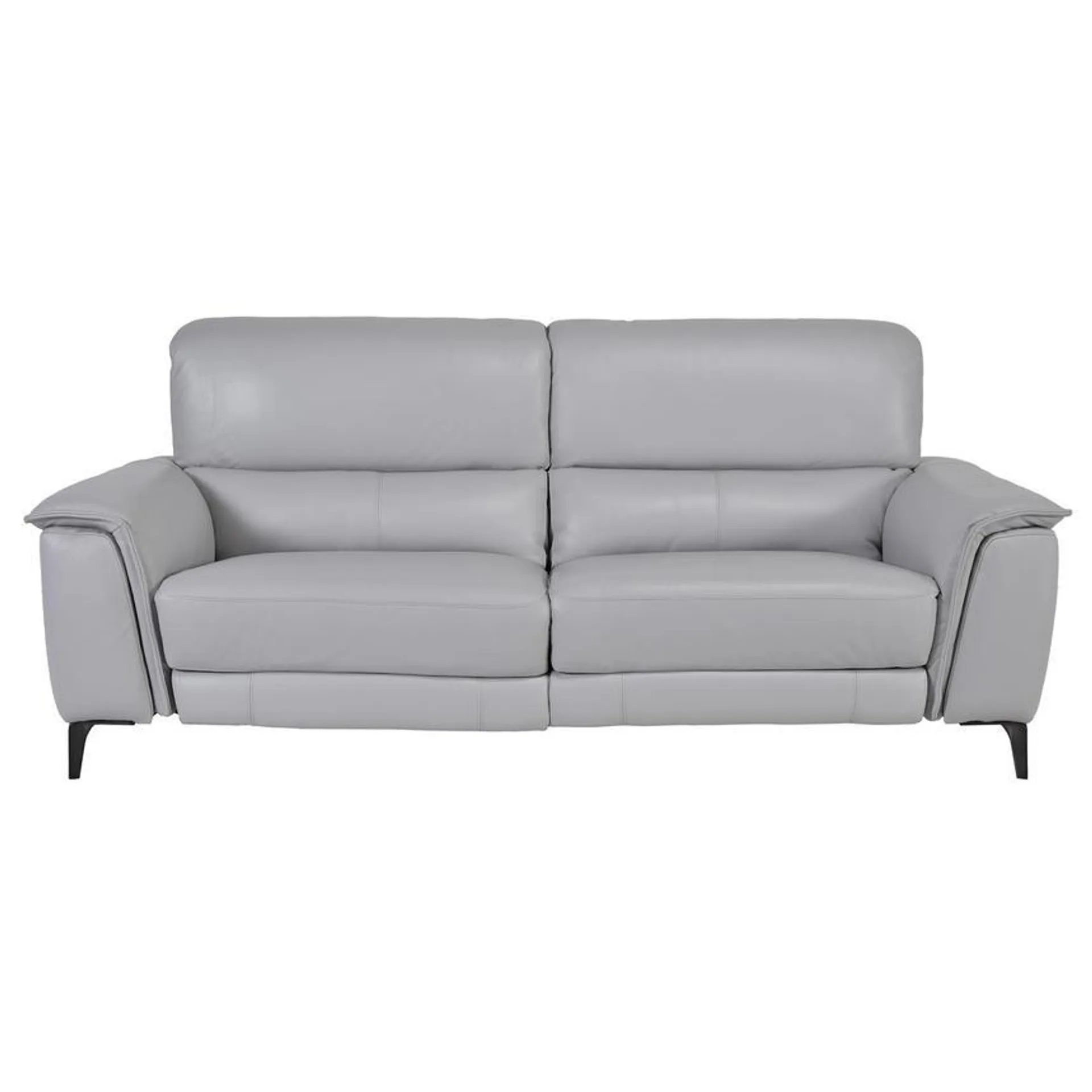 Clayton Light Gray Leather Power Reclining Sofa