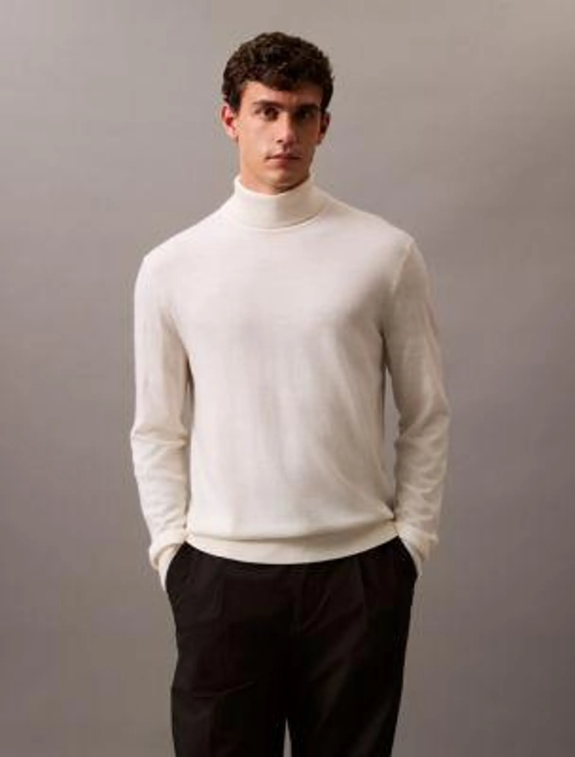 Extra Fine Merino Blend Turtleneck Sweater