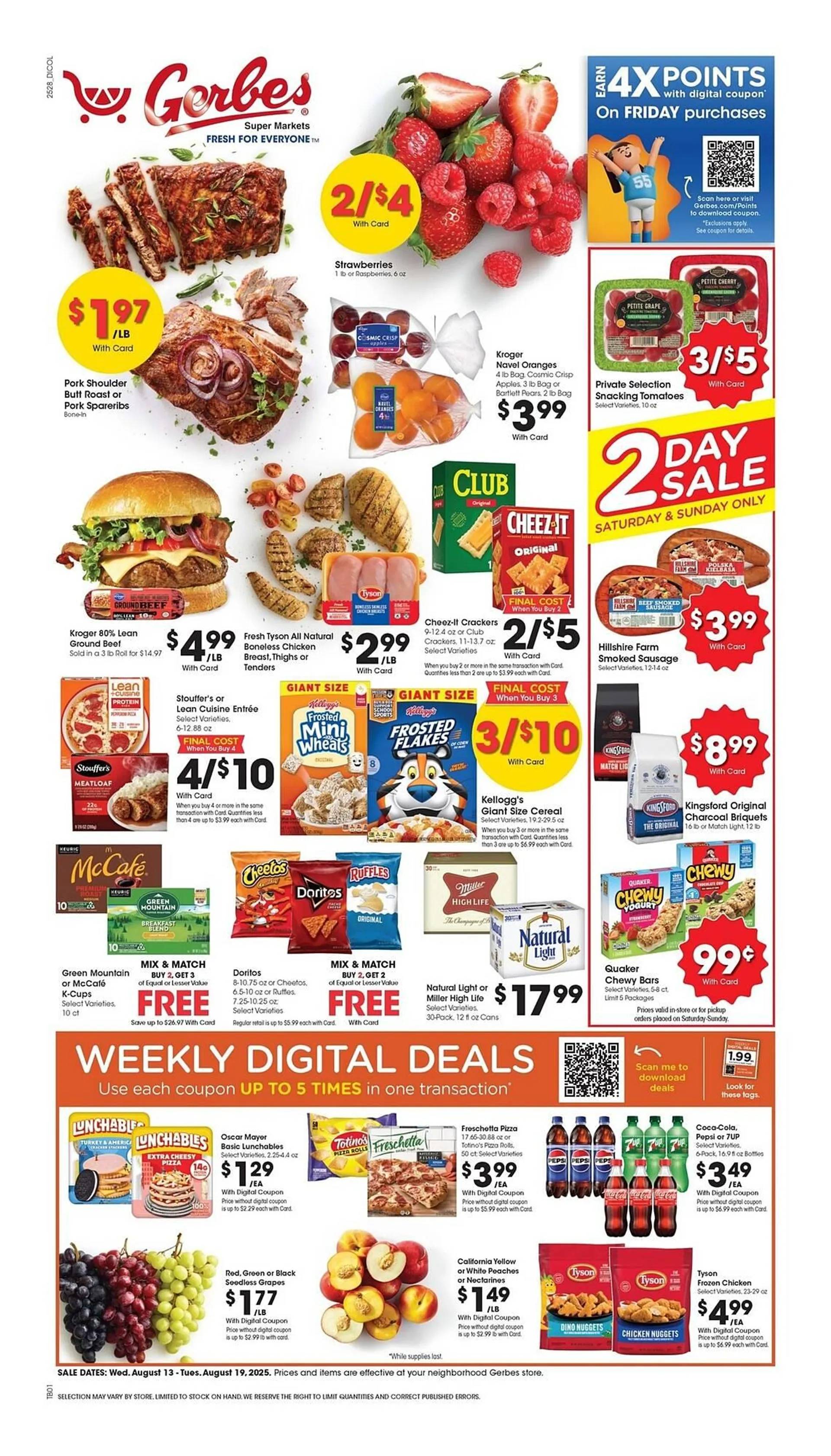 Weekly ad Gerbes ad from August 13 to August 19 2025 - Page 1
