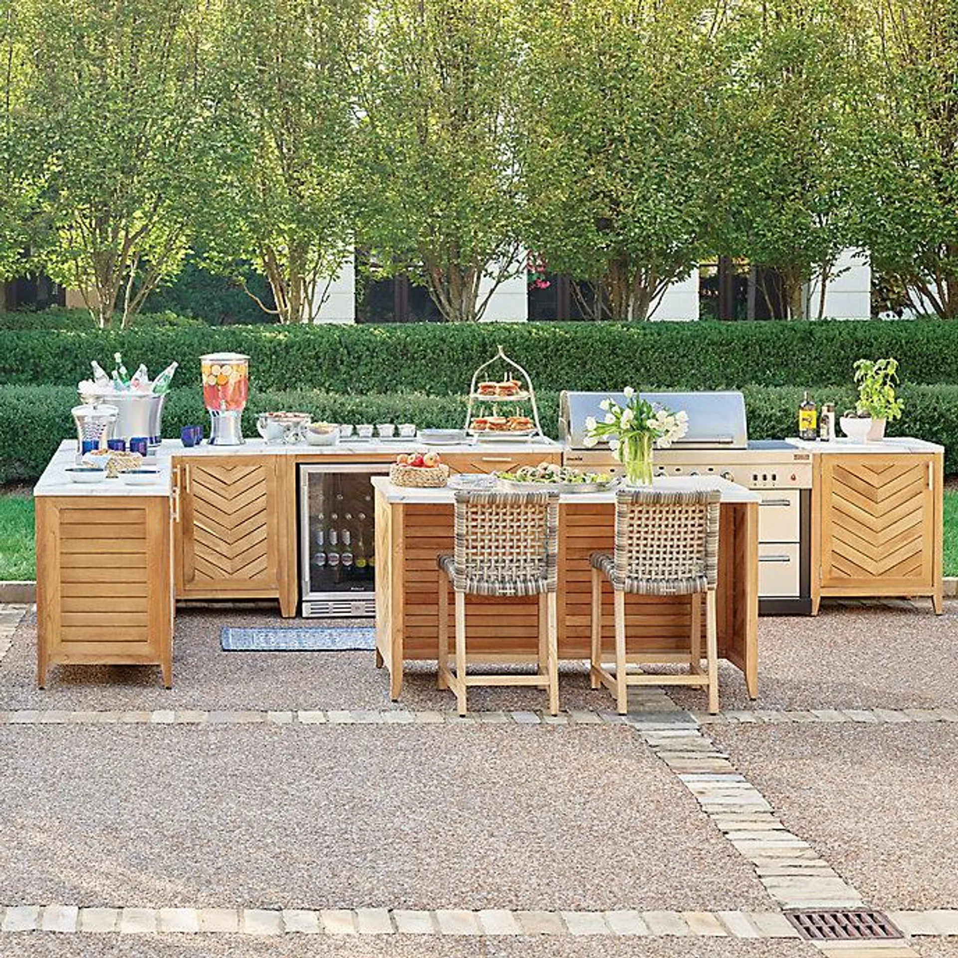 Westport Teak Outdoor Kitchen in Natural