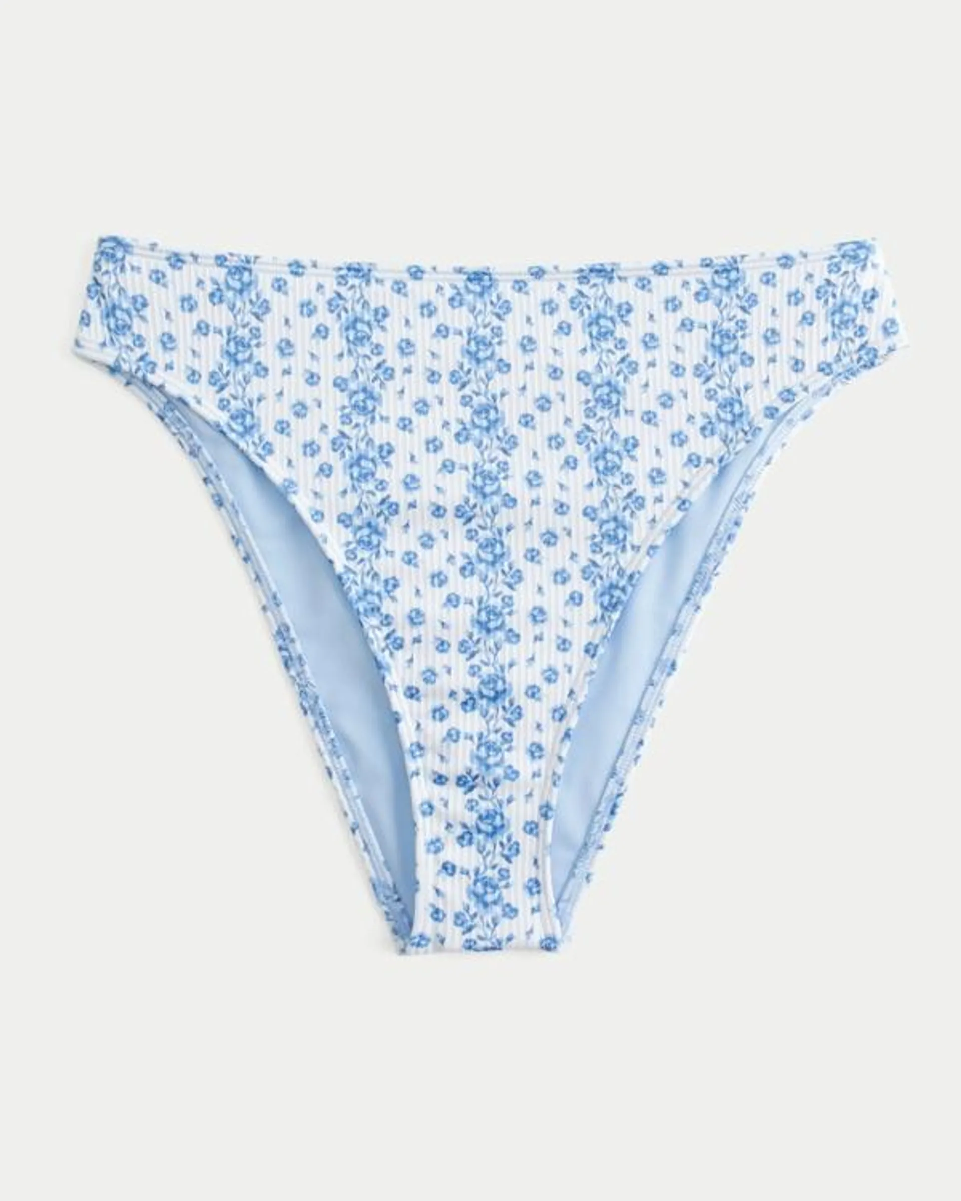 Curvy High-Leg High-Waist Ribbed Cheeky Bikini Bottom