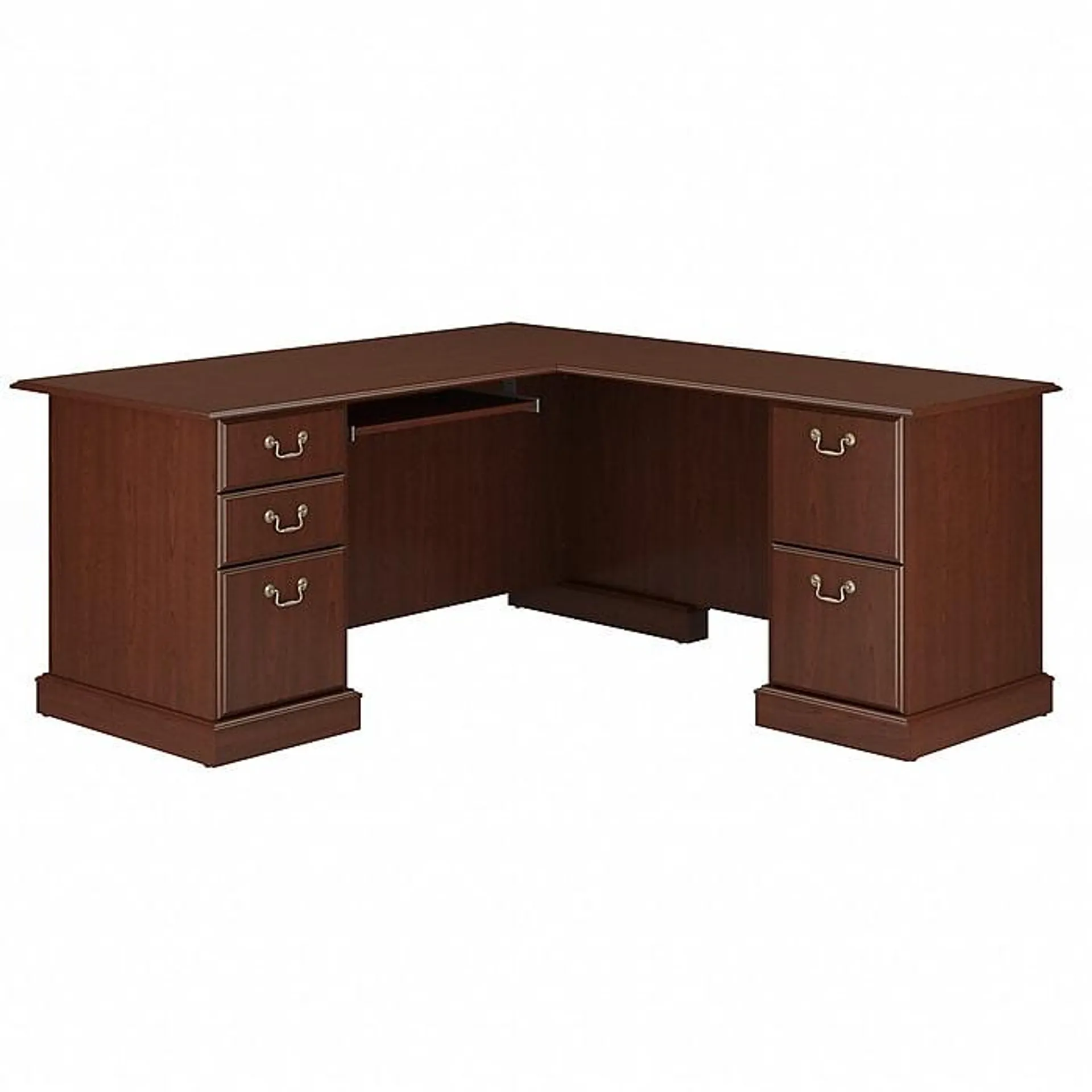 Bush Furniture Saratoga 66"W L Shaped Computer Desk with Drawers,