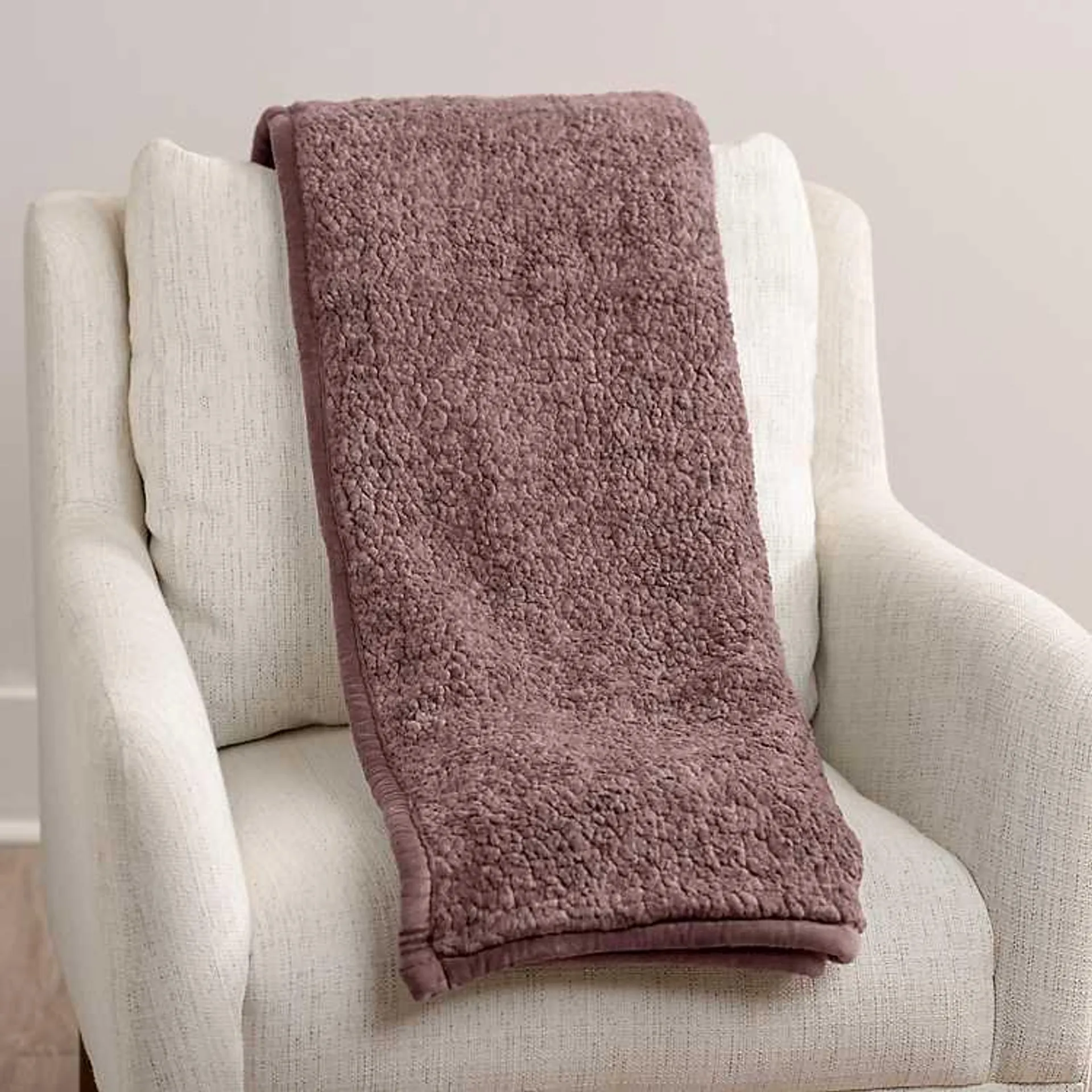 Plum Melange Berber Throw