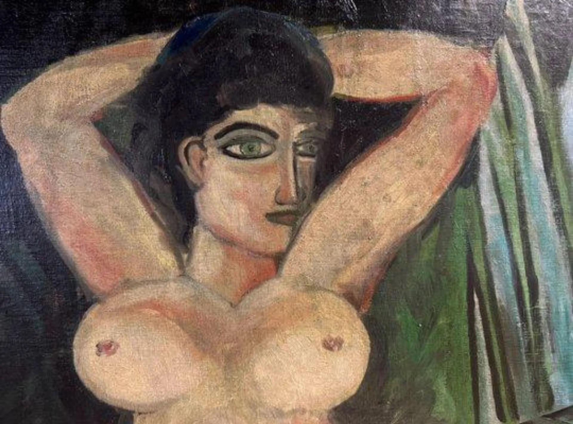 German Expressionist School Artist, Nude, 1910, Oil on Canvas