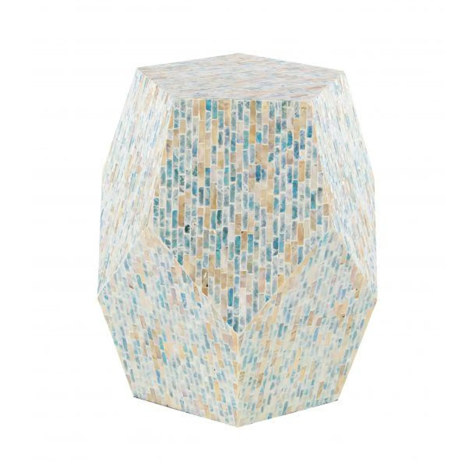 Contemporary 19" Mussel Shells Accent Table by Marisol + Daisy - Multicolor