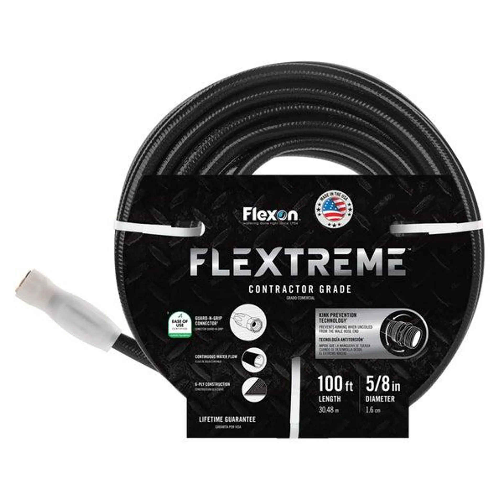 Flexon 5/8 in. x 100 ft. Contractor Grade Hose with Guard & Grip