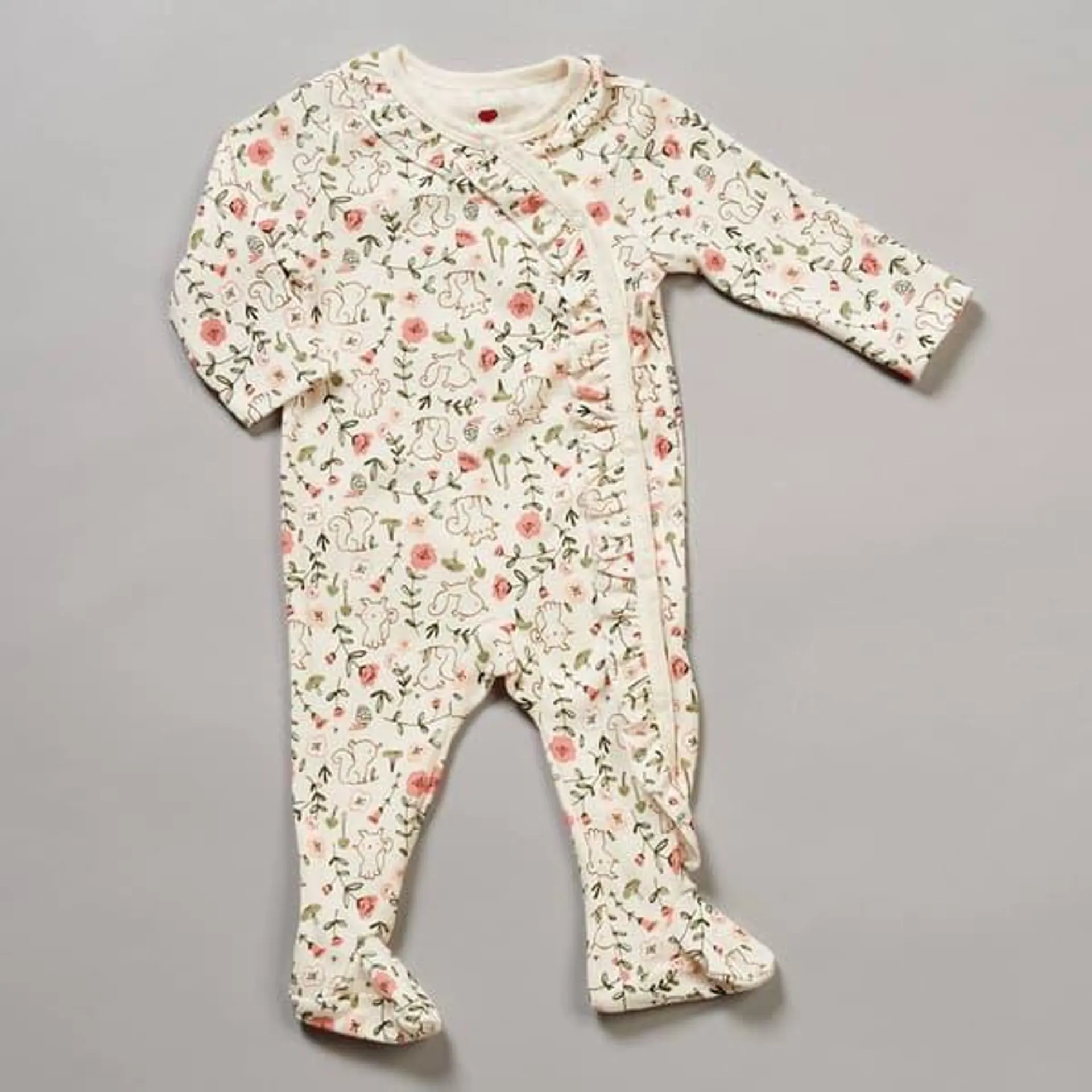 Baby Girl (NB-9M) Mini Hop Squirrel & Floral Footie