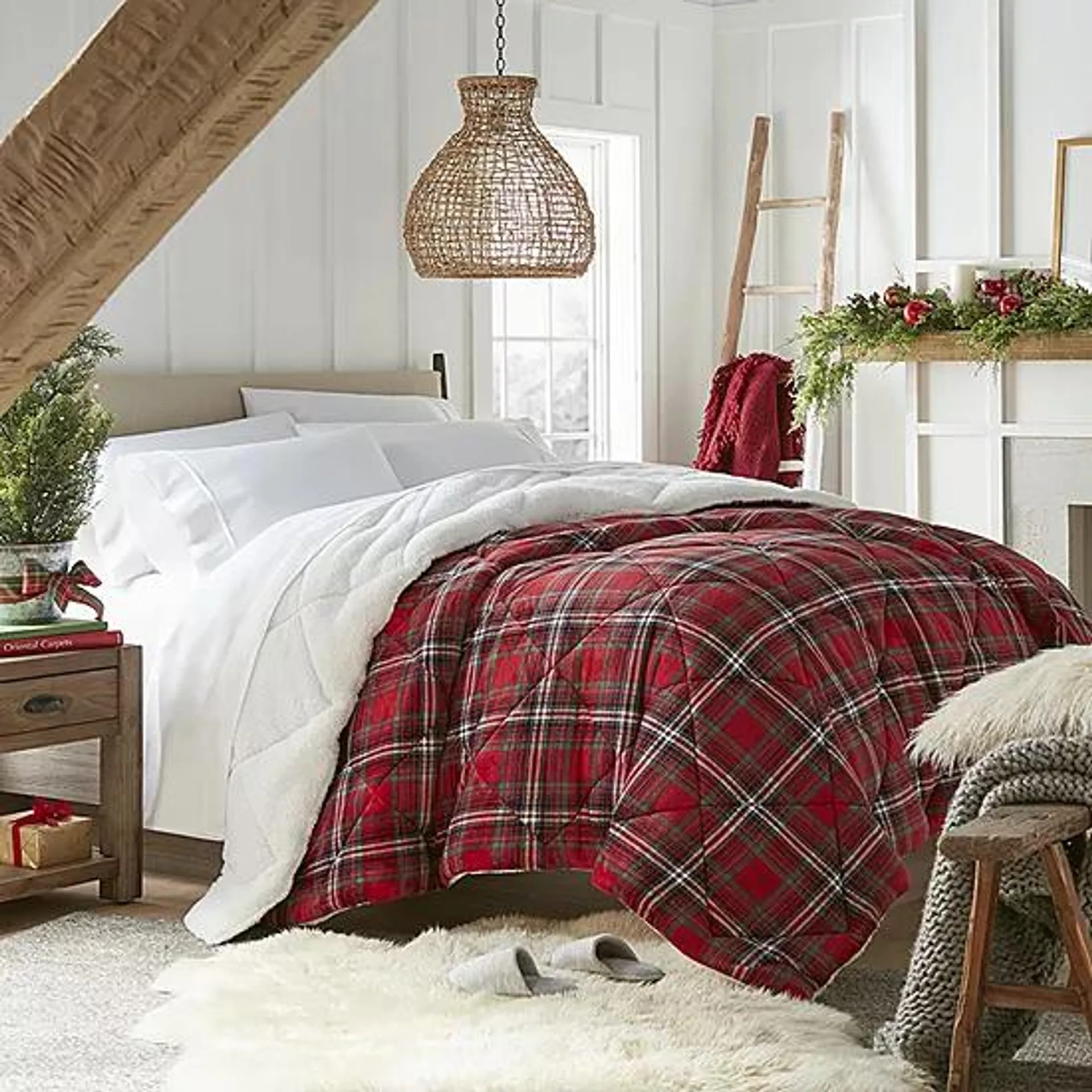 North Pole Trading Co. Faux Mink To Sherpa Reversible Comforter